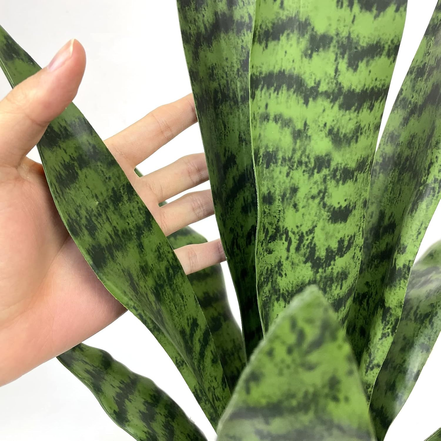 Artificial Snake Plant 22 Inch Fake Sansevieria Fake Agave Potted Plants Plastic