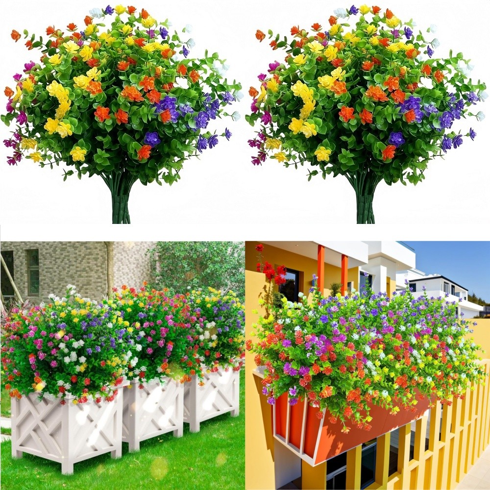 Artificial Lavender Flowers Indoor Outdoor Fake Bouquet Faux Plants Home Decor