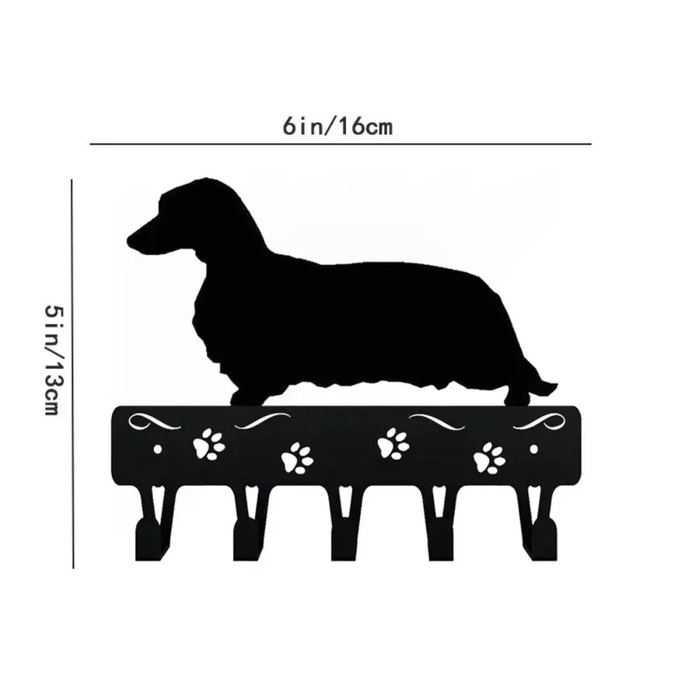 6″ Metal Dog Key Hook Holder Towel Coat Storage Fashionable Iron Wall Organizer