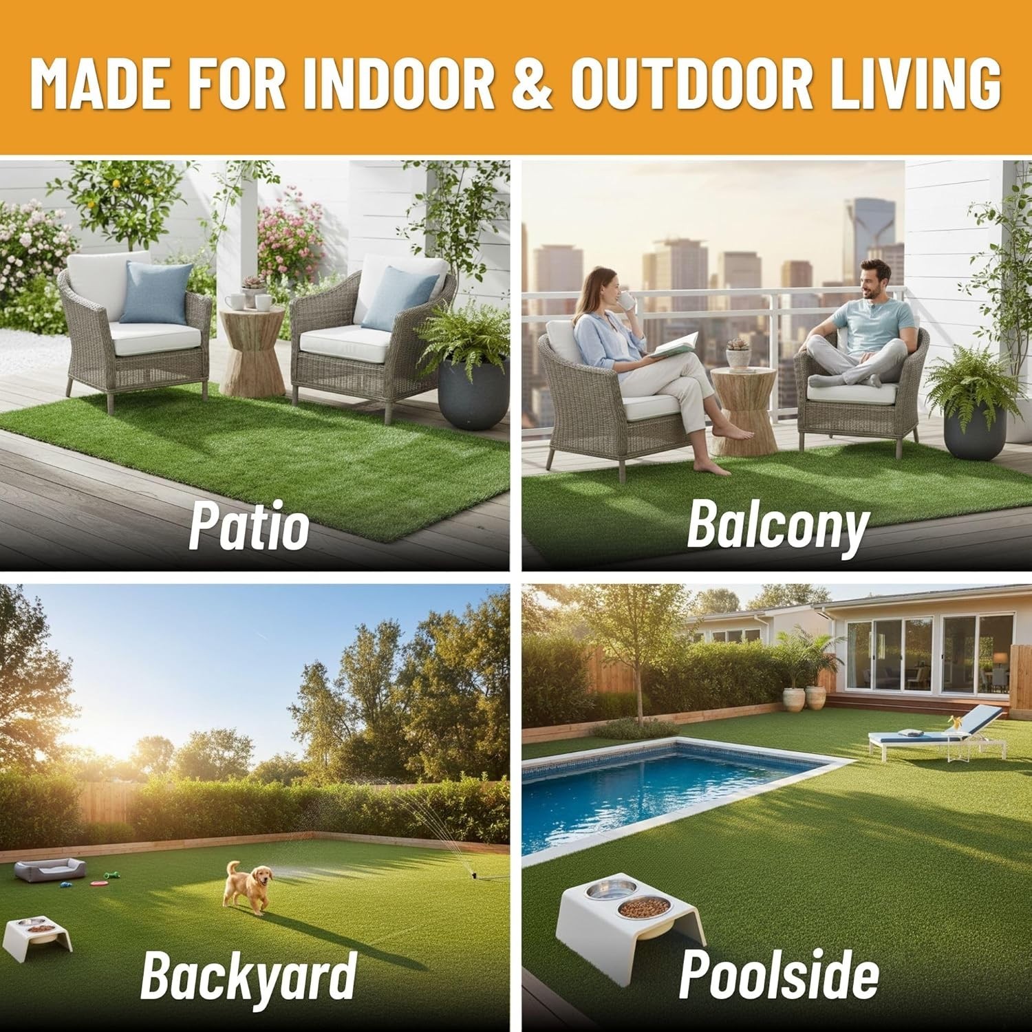 Decorative Grass Border Runner | Indoor Outdoor Natural Look