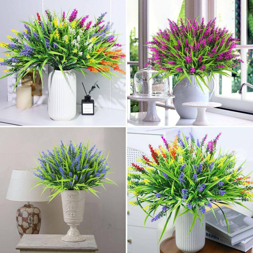 13.8 In. 24-Bundles Multi-Colored Artificial Flowers, Fake Lavender Flowers Monk