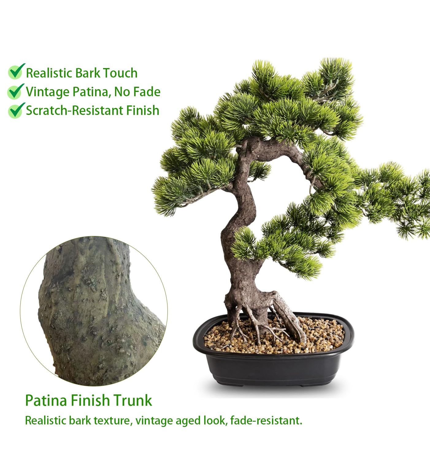Artificial Bonsai Plant, Large Faux Juniper Plants 20 inch, Faux Potted Pine …