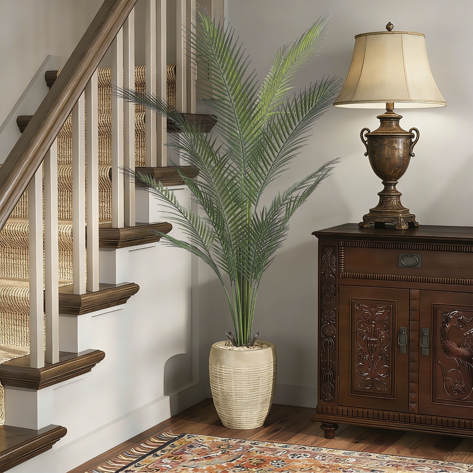 5ft Artificial Areca Palm Tree, 2 Pack Fake Tropical Plant, Potted Home Decor