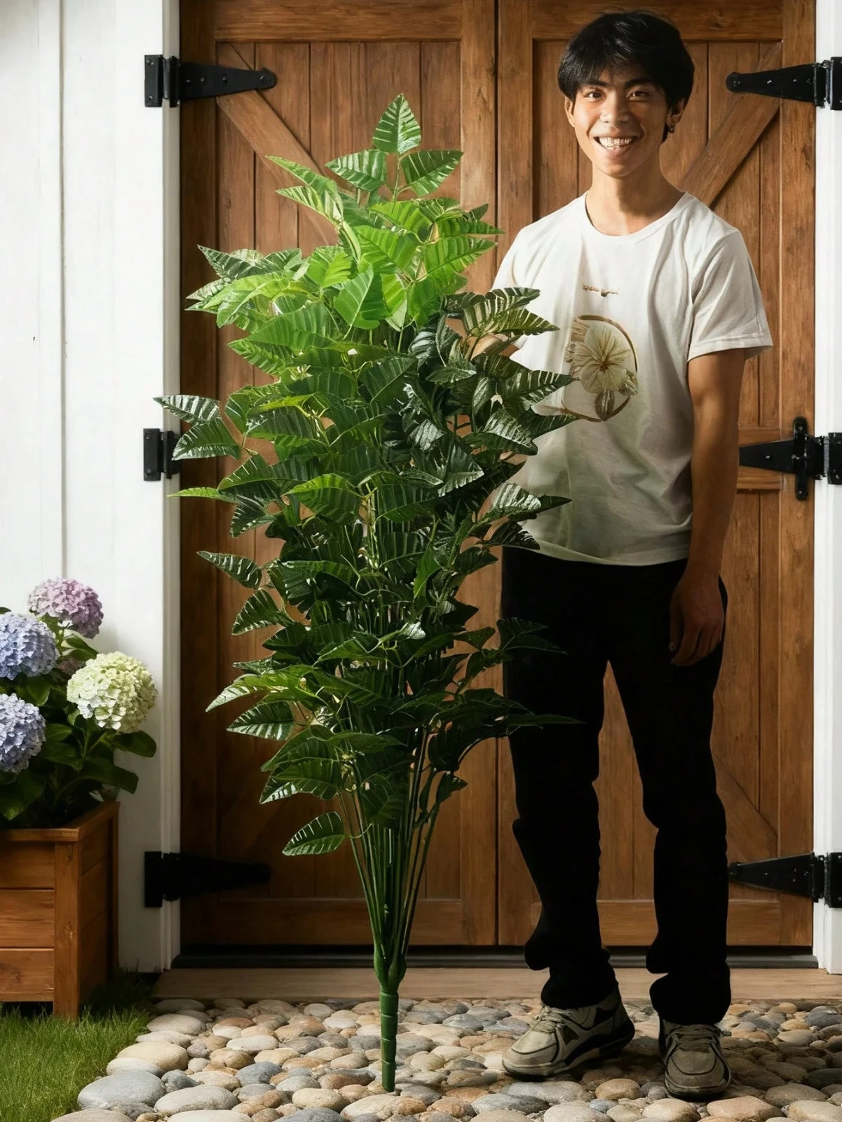 115 cm/45.27 XL inch Large Artificial Persia Leaves Tree Fake Palm Plants