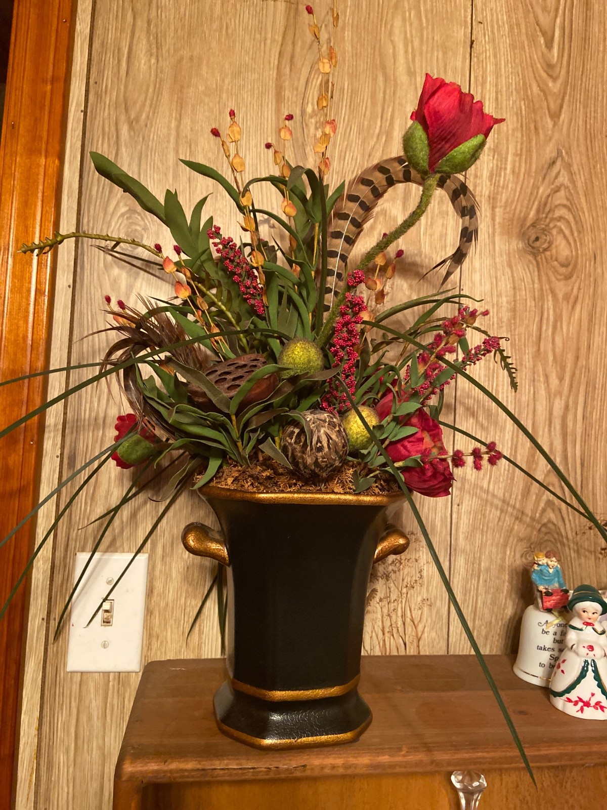 Artificial Fake Floral Plastic Variety Flower Twig Basket Home Decoration