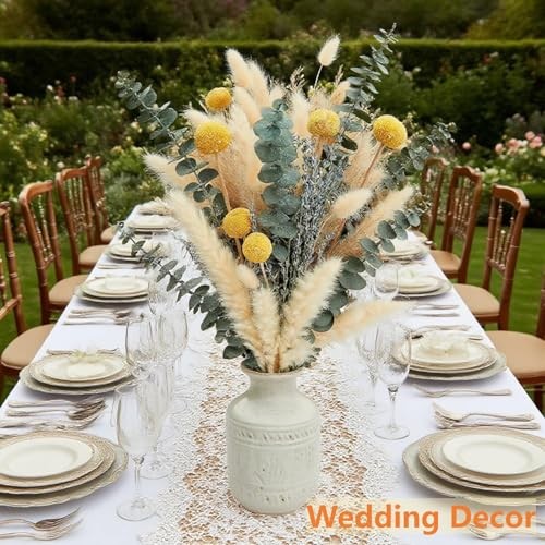 Dried Pampas Grass Bouquet – Boho Pampas Grass Decor for Home, Vase Fillers & C