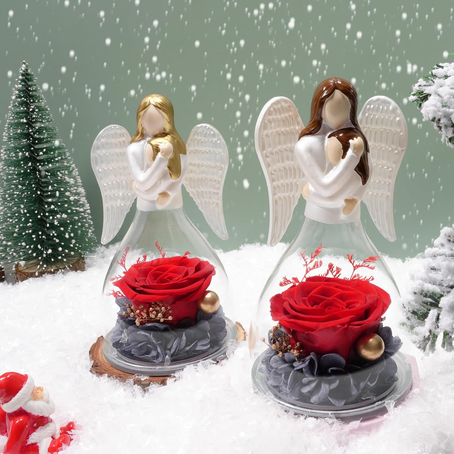 Birthday Gifts for Mom Daughter in Glass Angel Figurines Preserved Forever Real
