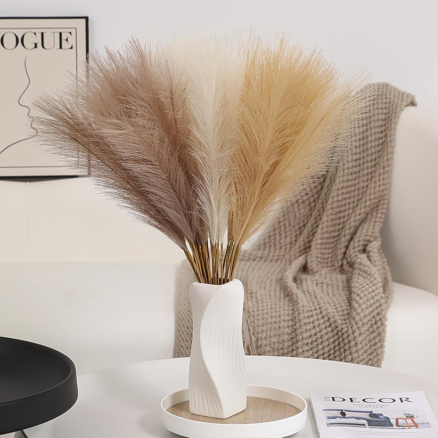 30pcs Pampas Grass Decor – 24 Inch Boho Home Decor, Artificial pompas Floral,…