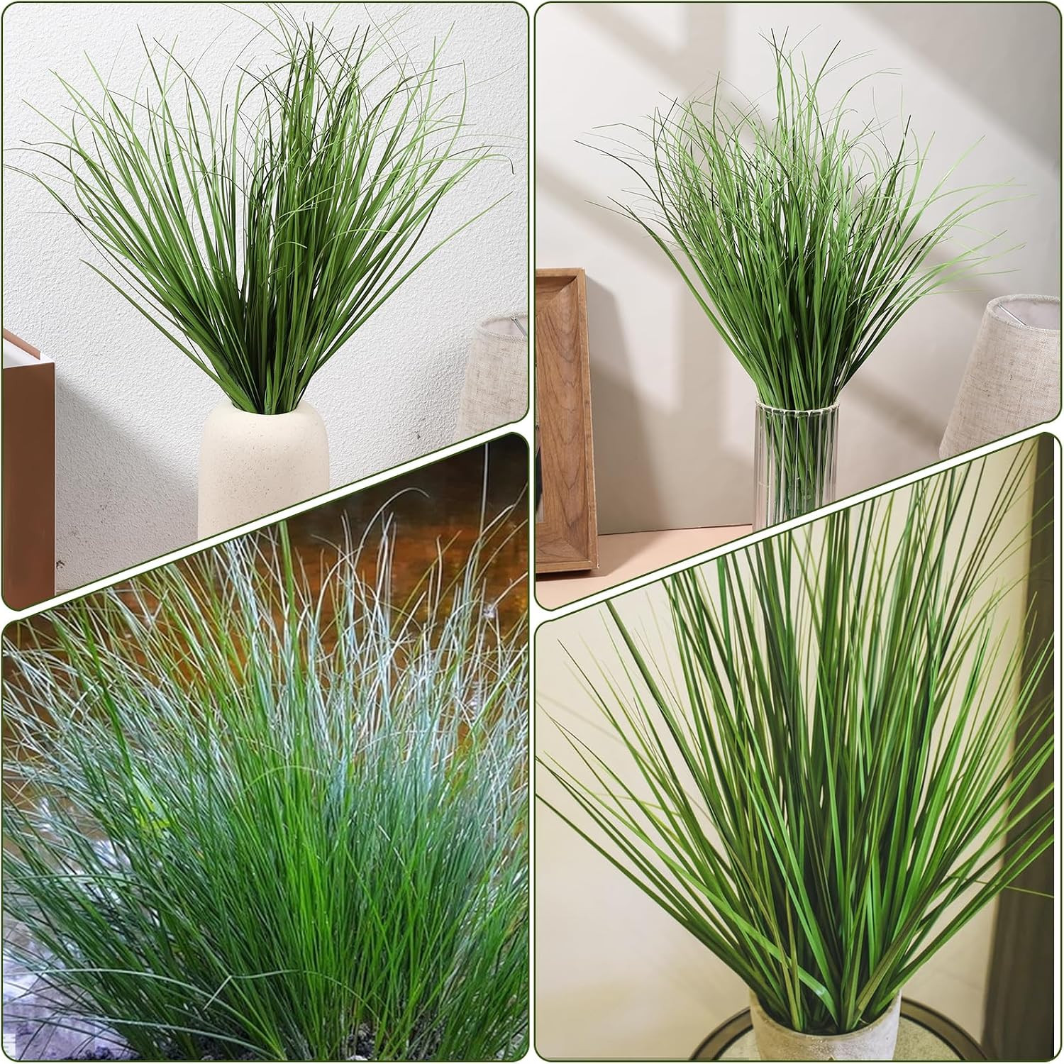 10 PCS Artificial Plants Onion Grass, Faux Shrubs Wheat Grass Greenery Stems Oni