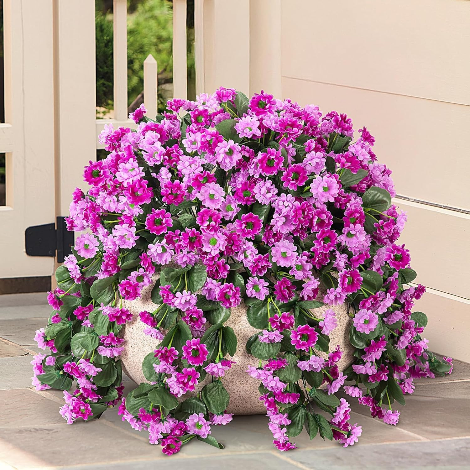 Artificial Daisies Hanging Baskets for Home Garden Patio Spring Decor