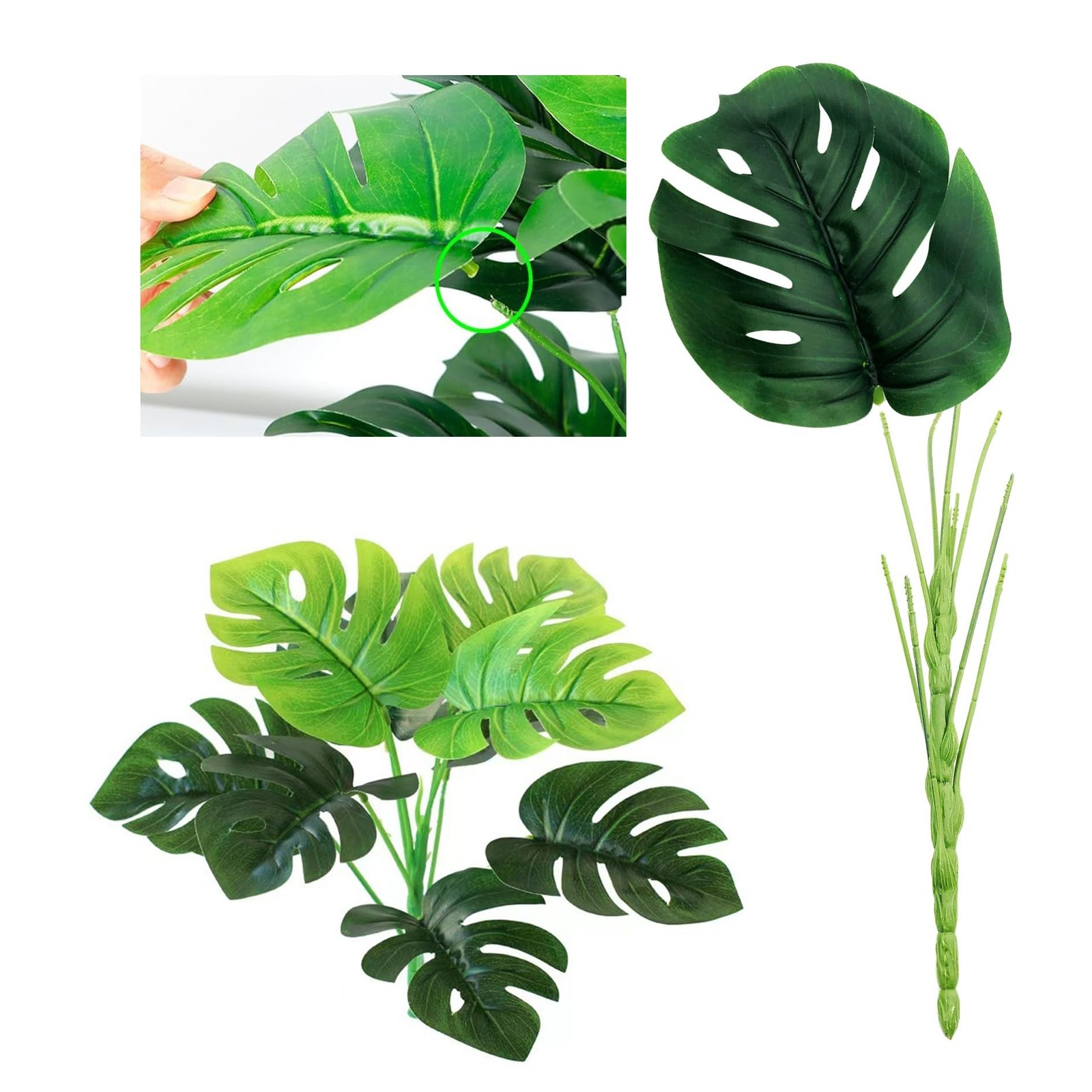 Artificial Monstera Plants, 10-inch Artificial Monstera Palm Trees, Faux Trop…