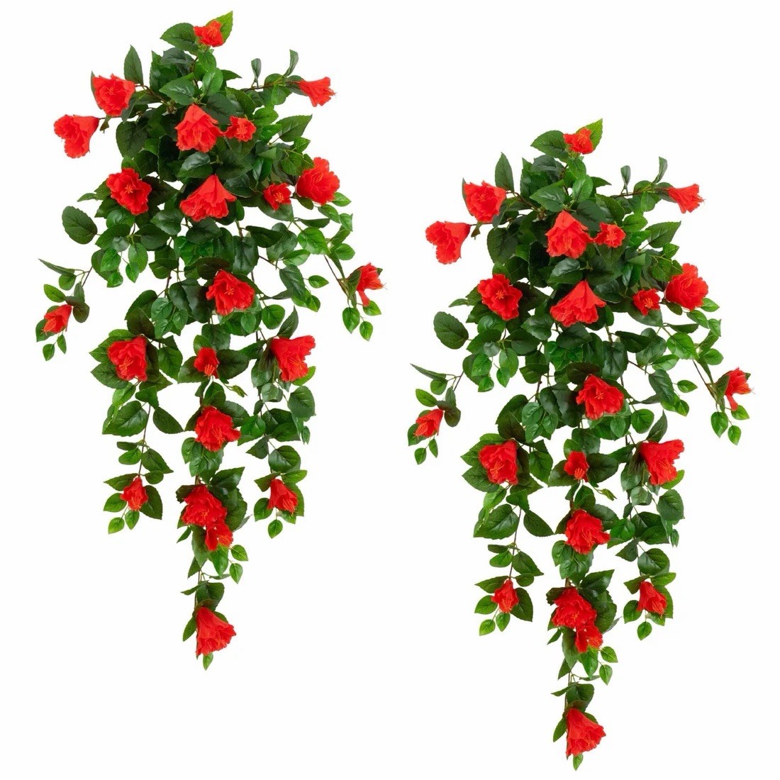 41″ UV Resistant Artificial Hibiscus Hanging Plant (Indoor/Outdoor) – Set of 2