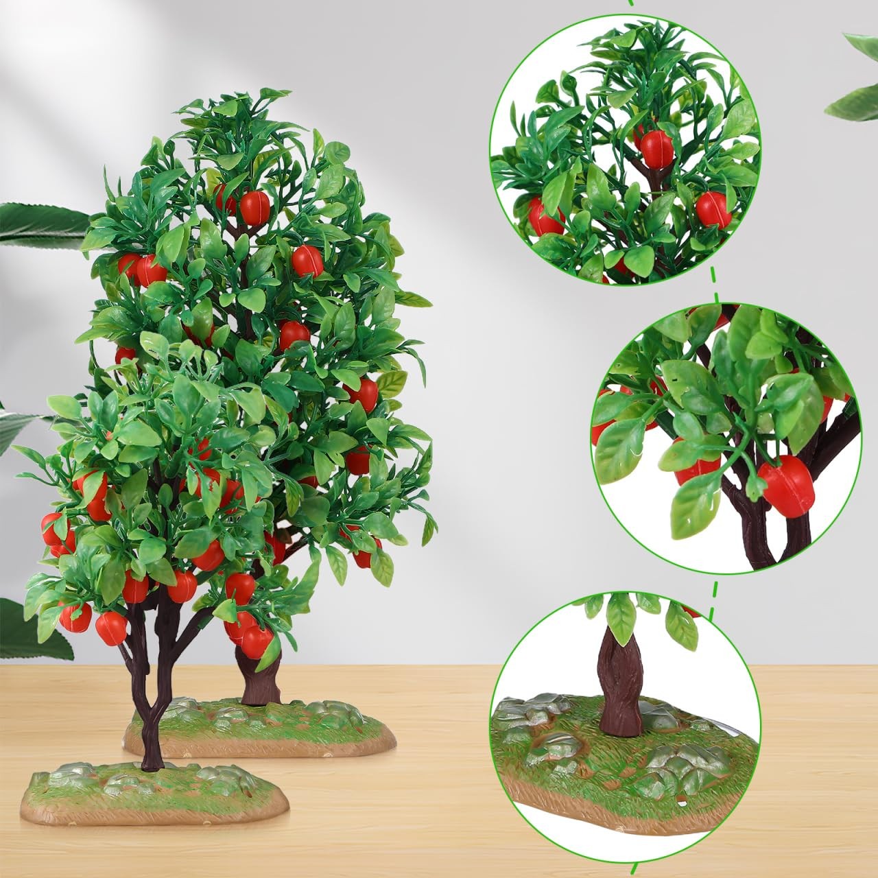 2pcs Mini Artificial Trees Plastic Small Tree Models for Train Scenery Dioram…