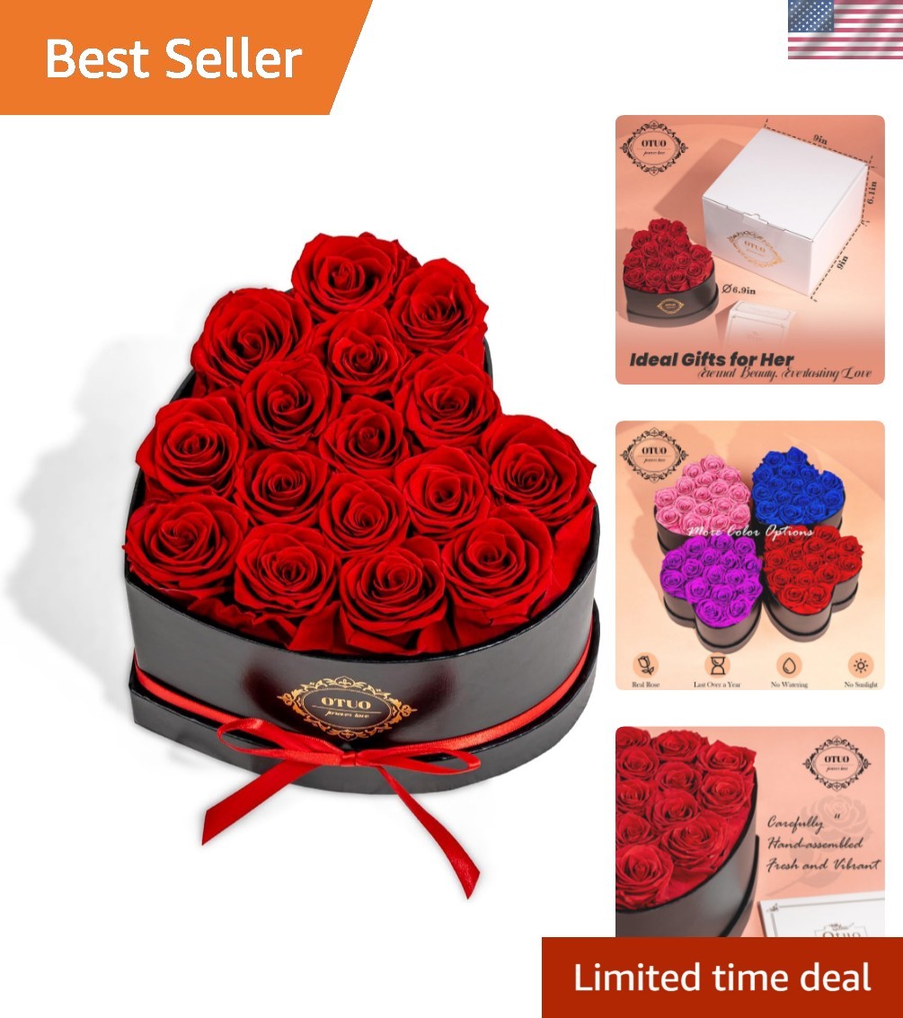 Forever Roses in Luxury Heart-Shaped Box – Lasting Gift for Wife or Girlfriend