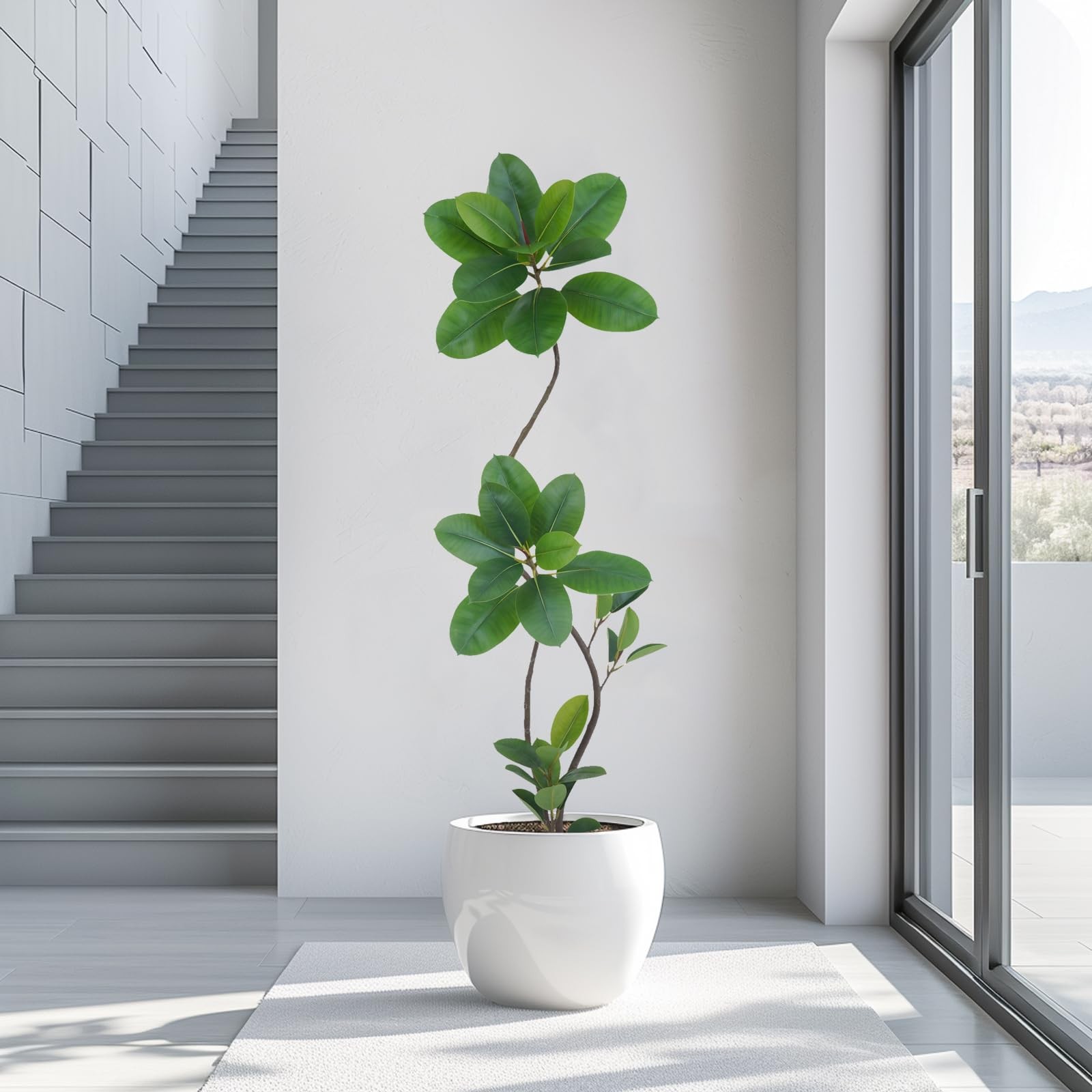 Artificial Green Rubber Tree 6FT