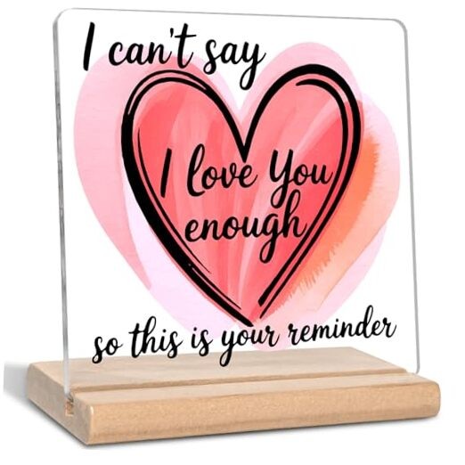 I Love You Gifts for Her Him, I Can’t Say Acrylic Plaque Sign, Valentines Day