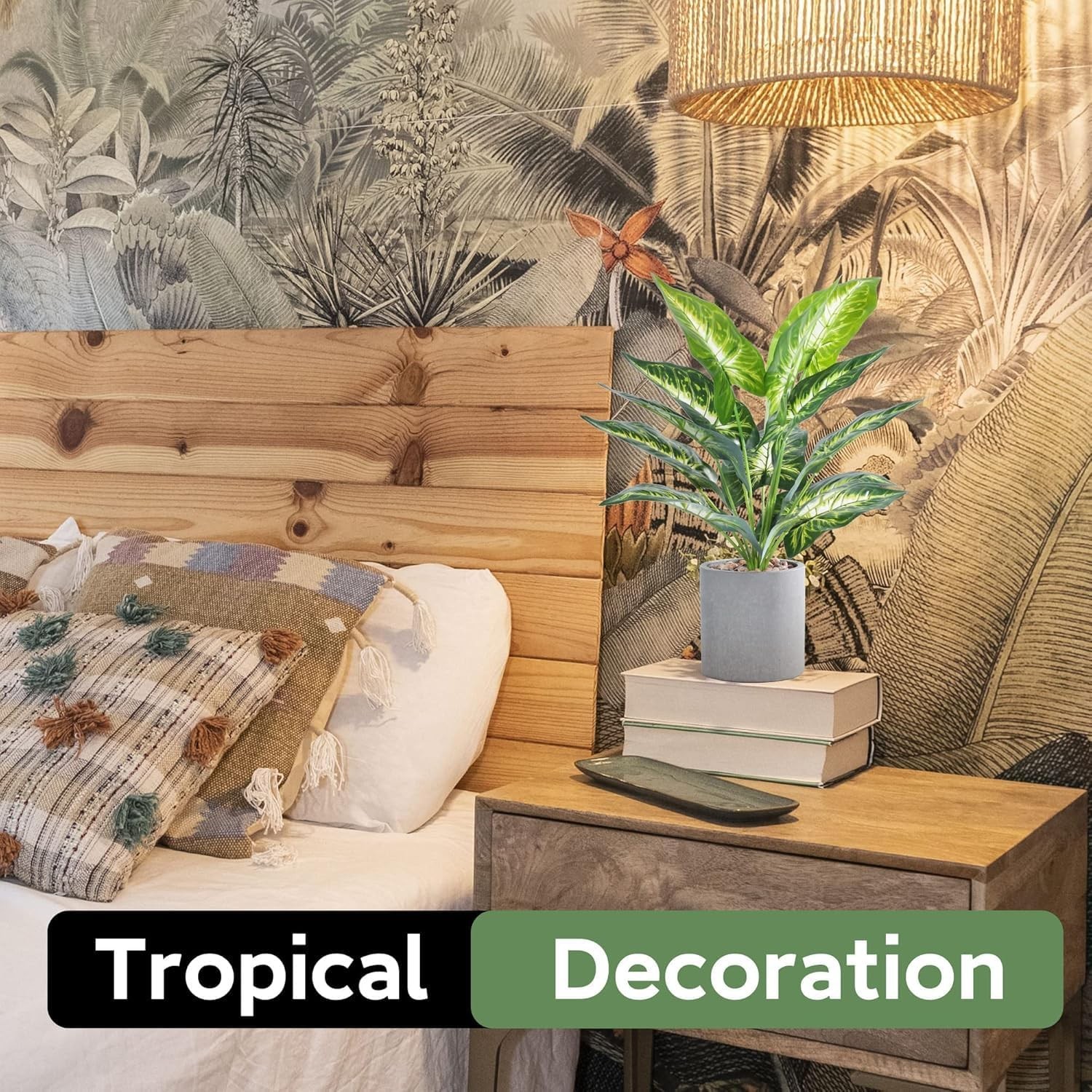 Der Rose16″ Small Fake Plants Artificial Tropical Faux Plants Indoor for Office
