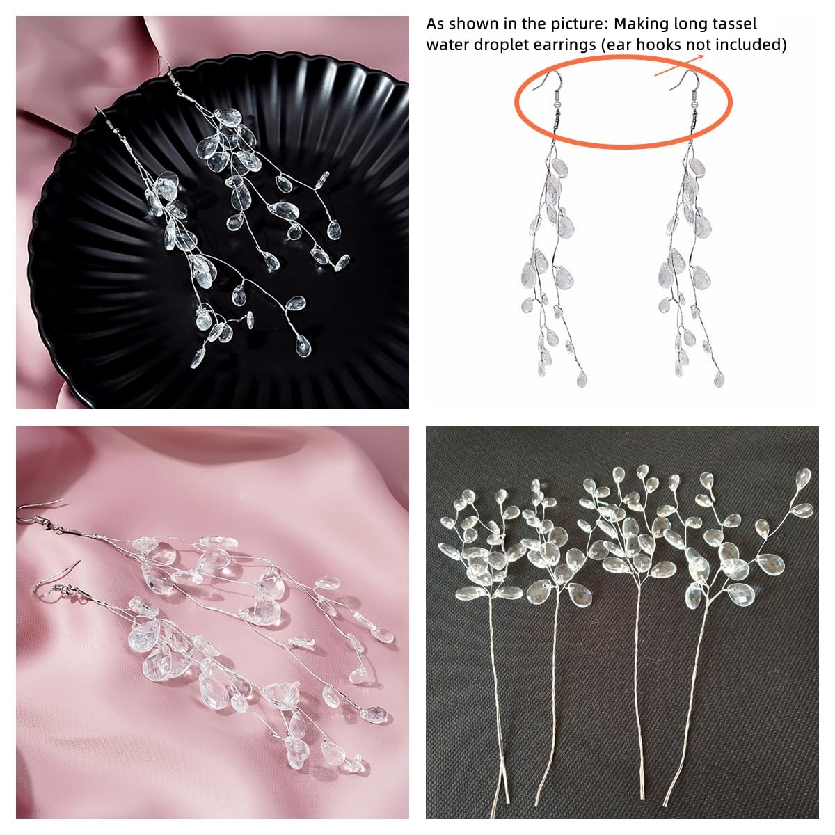 30pack Acrylic Bead Drop and Soft Stems Floral Picks,6.75″ Artificial Bouquet…
