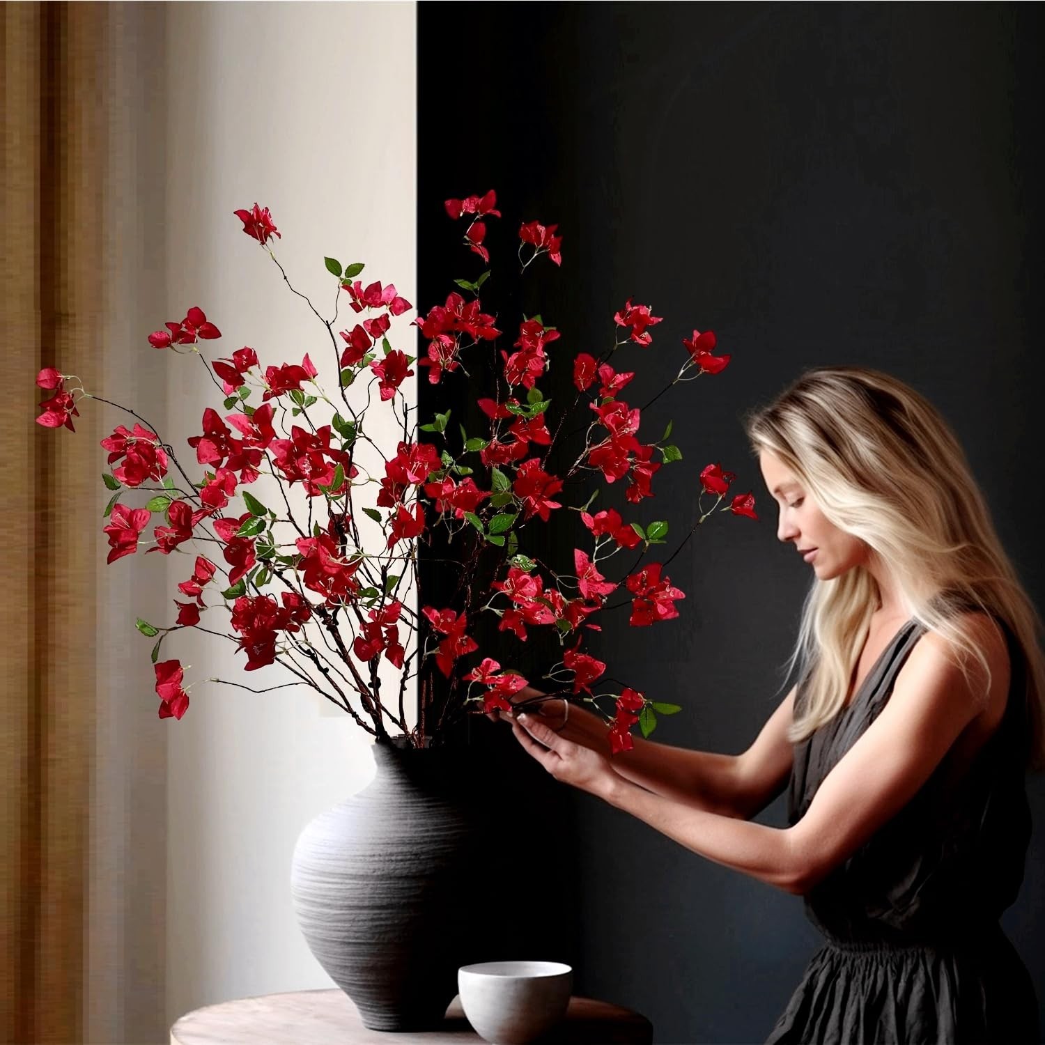 Artificial Bougainvillea Flower Branches Silk Bougainvillea Stems with Dried …
