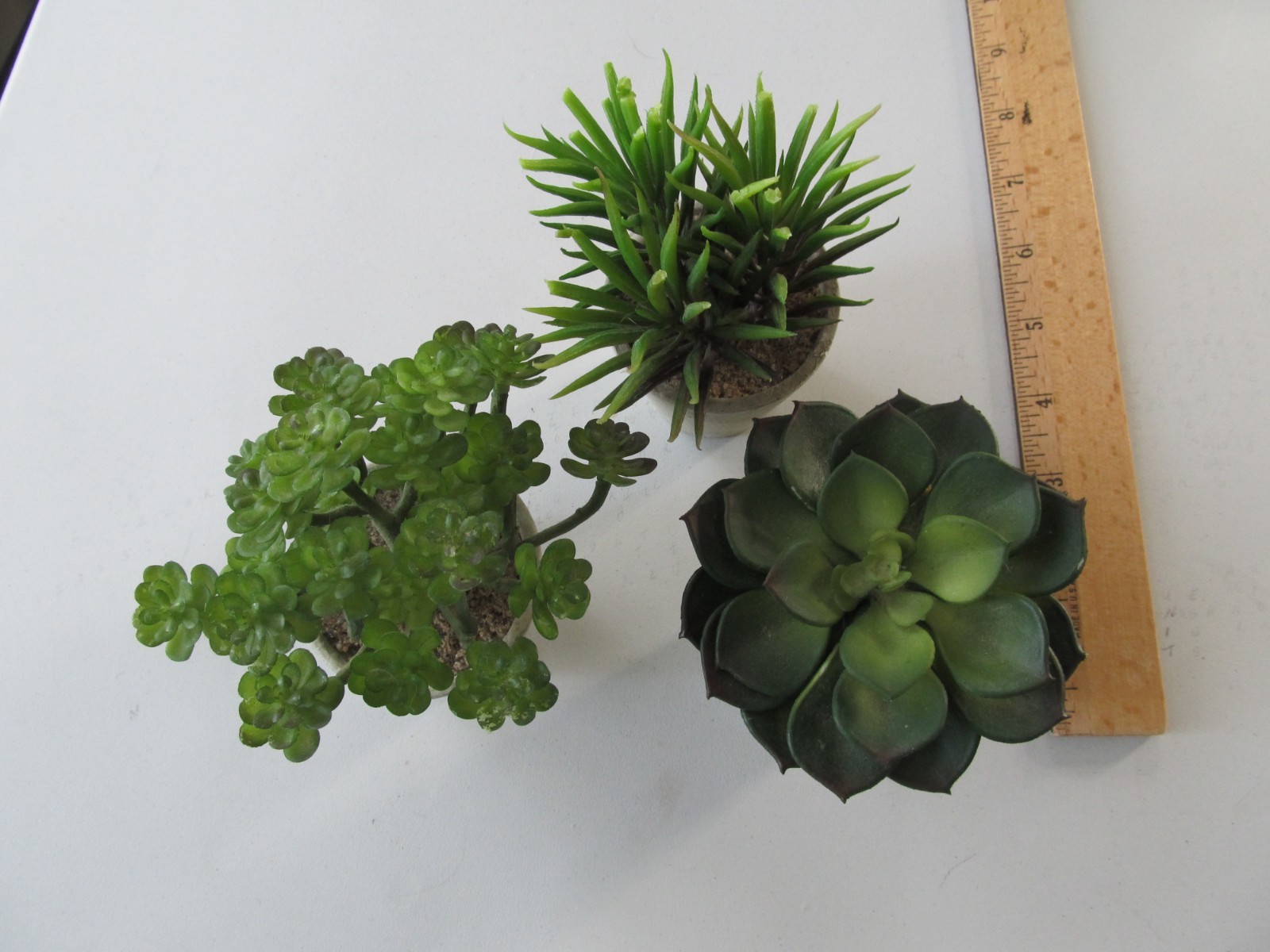 3 Pack Small Gray Vase Artificial Potted Plants Mini Fake Decor for Home Office