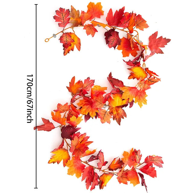 Thanksgiving Maple Leaf Vine Fall Garland Decoration – 6 ft/Christmas Decor