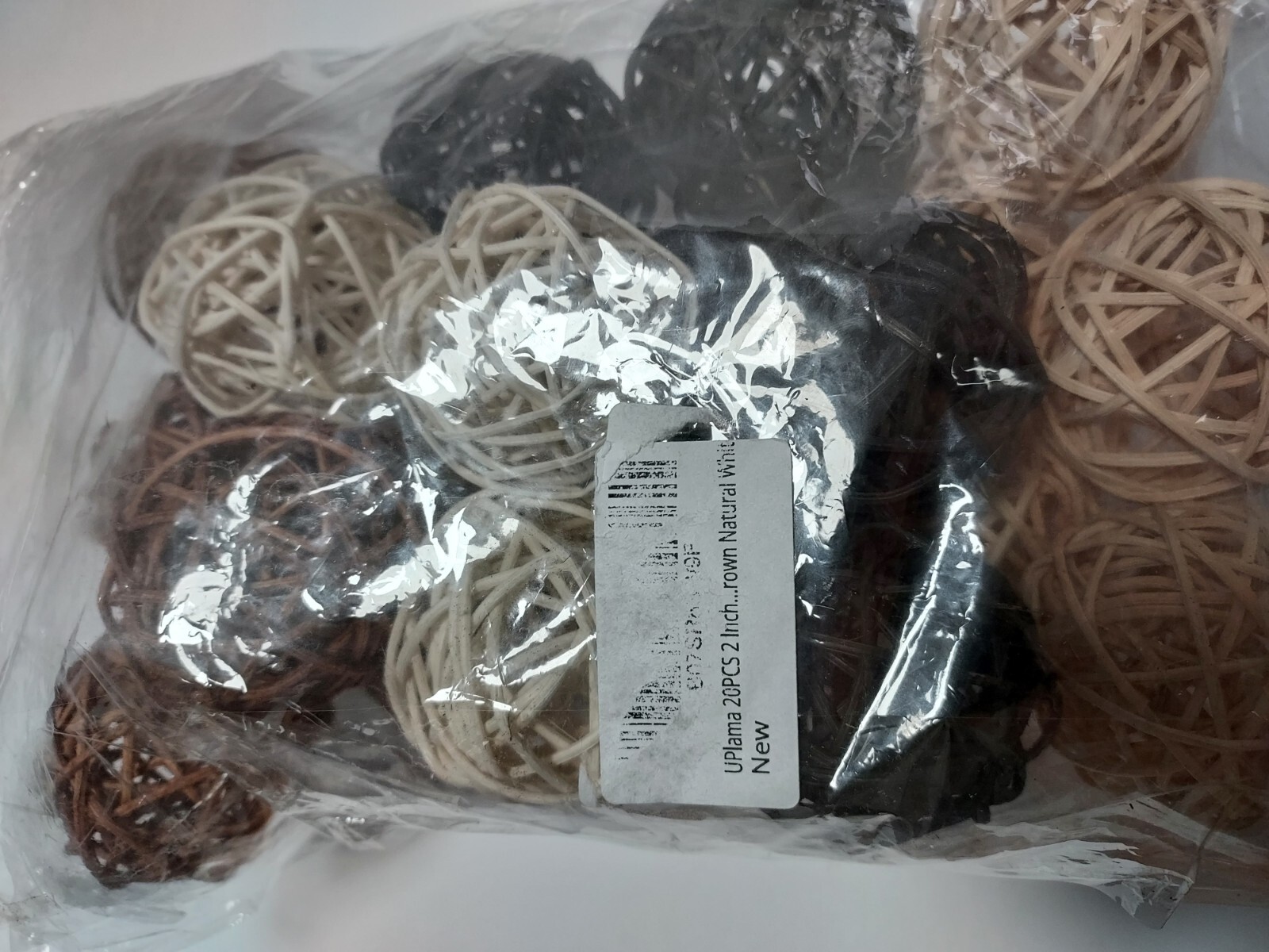 UPalma 20 Pack 2 Inch Decor Orbs Natural Wicker Rattan Spheres Bowl Filler