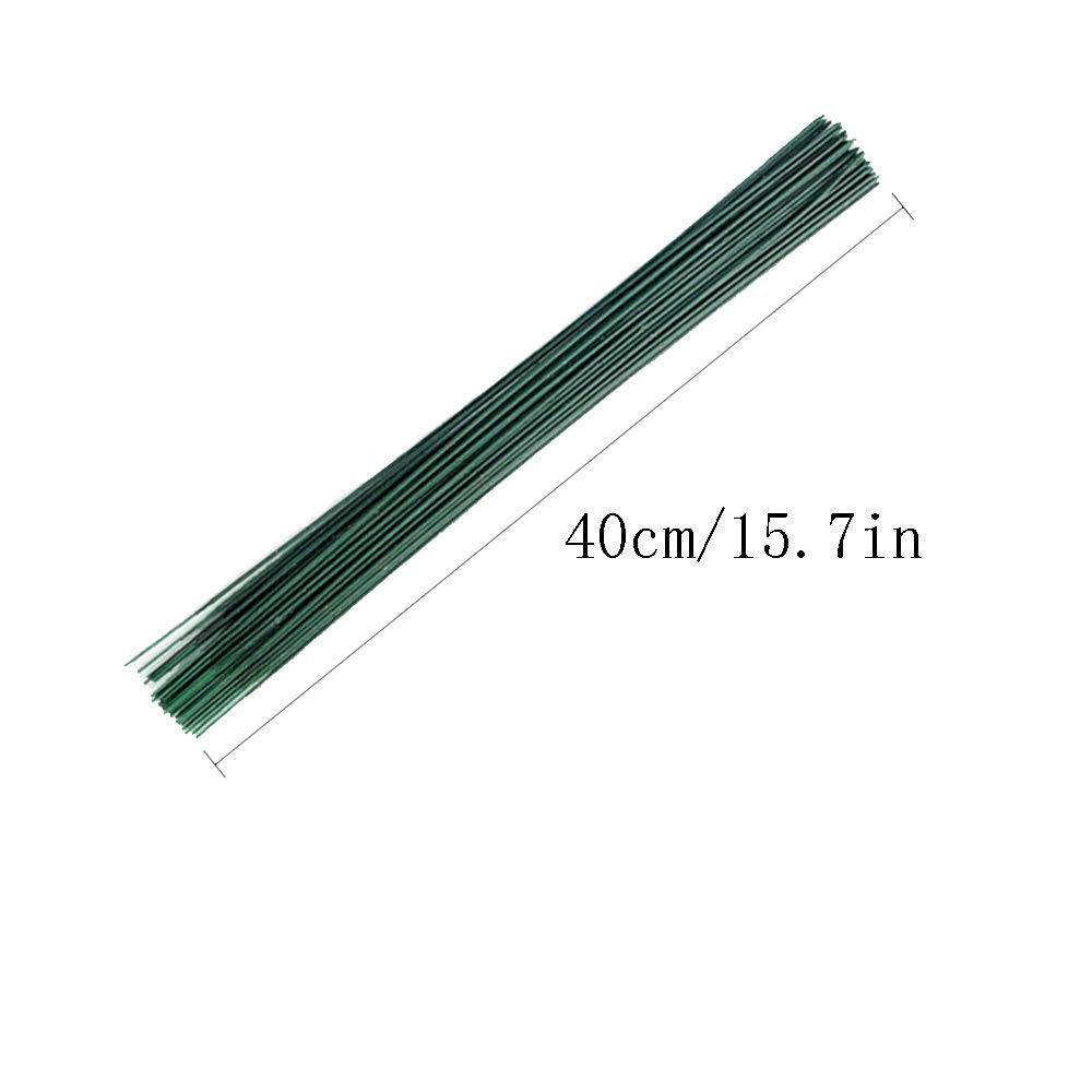 200 PCS Dark Green Floral Stem Wire – 16″ for Flower Arrangements & DIY Crafts