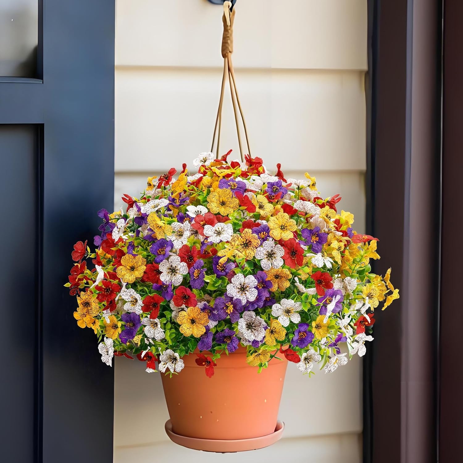 12/24 Bundles Artificial Flowers for Outdoors Fake Flowers Plants Spring Decorat