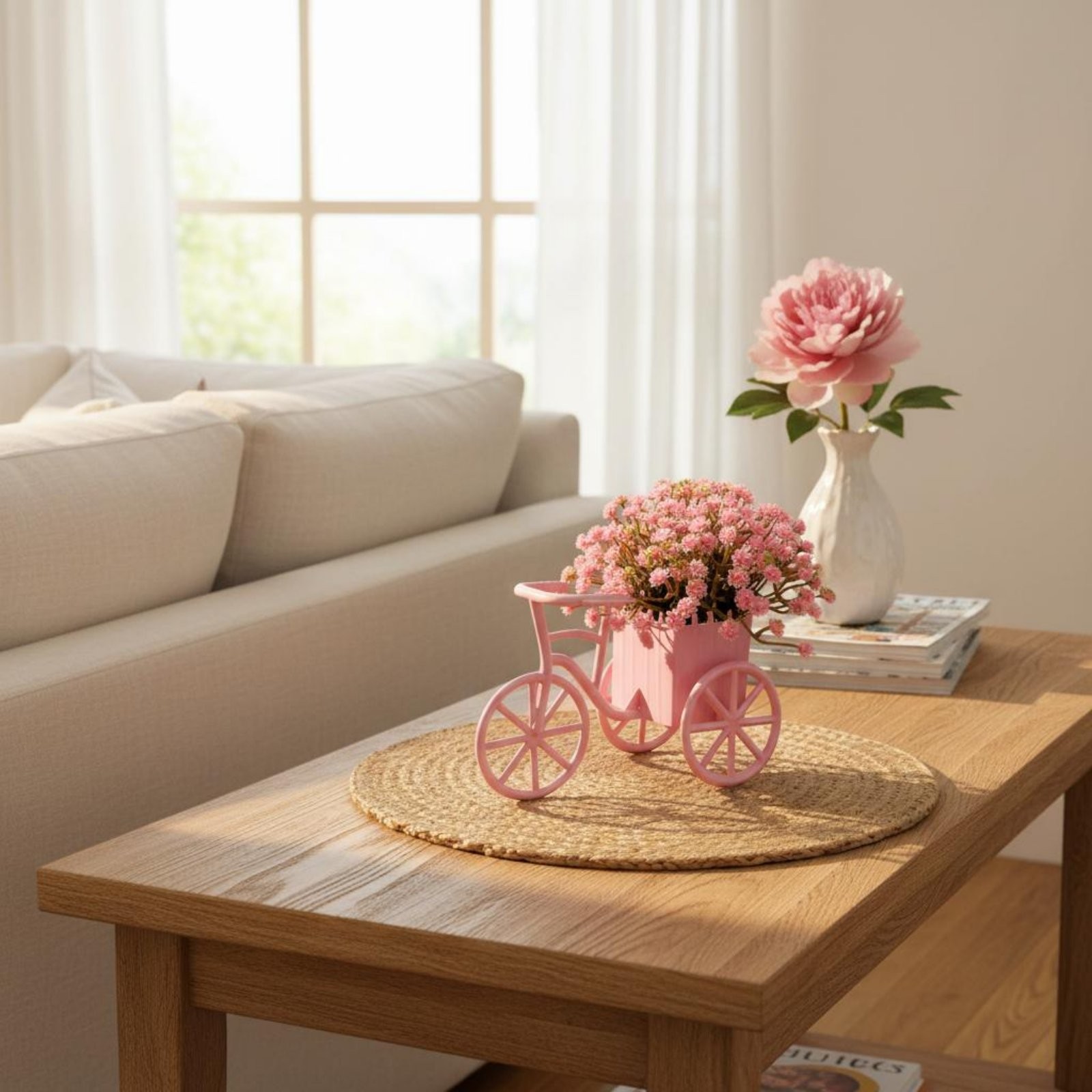 Artificial Flower Three-Wheeled Flower Display Desktop Display Mini