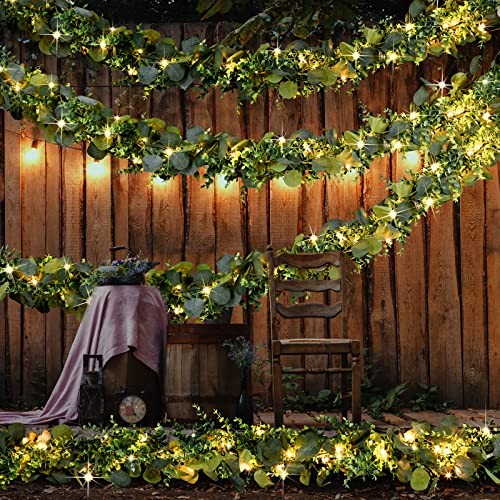 Pack 6 ft Artificial Eucalyptus Garland with Lights Spring Garland with0 LED 2