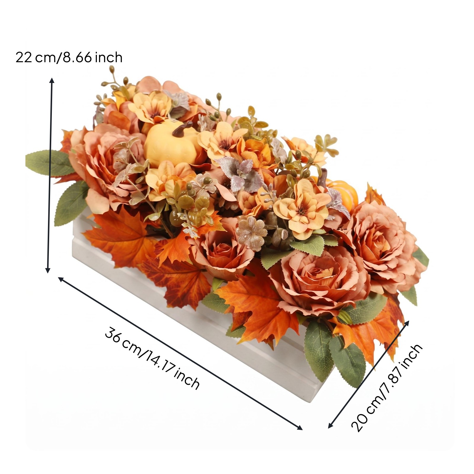Fall Desktop Centerpiece Mixed Foliage Seasonal Decor Lightweight