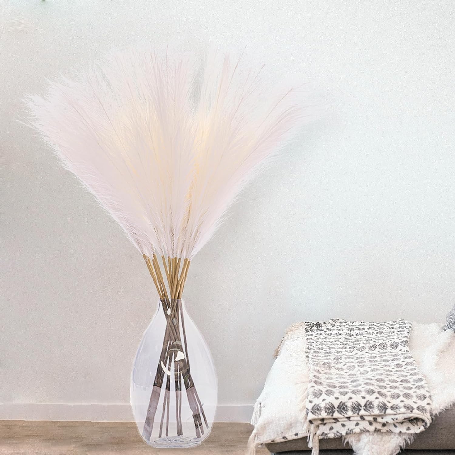 Stylish White Pampas Grass for Vase Decoration – 10 Stems