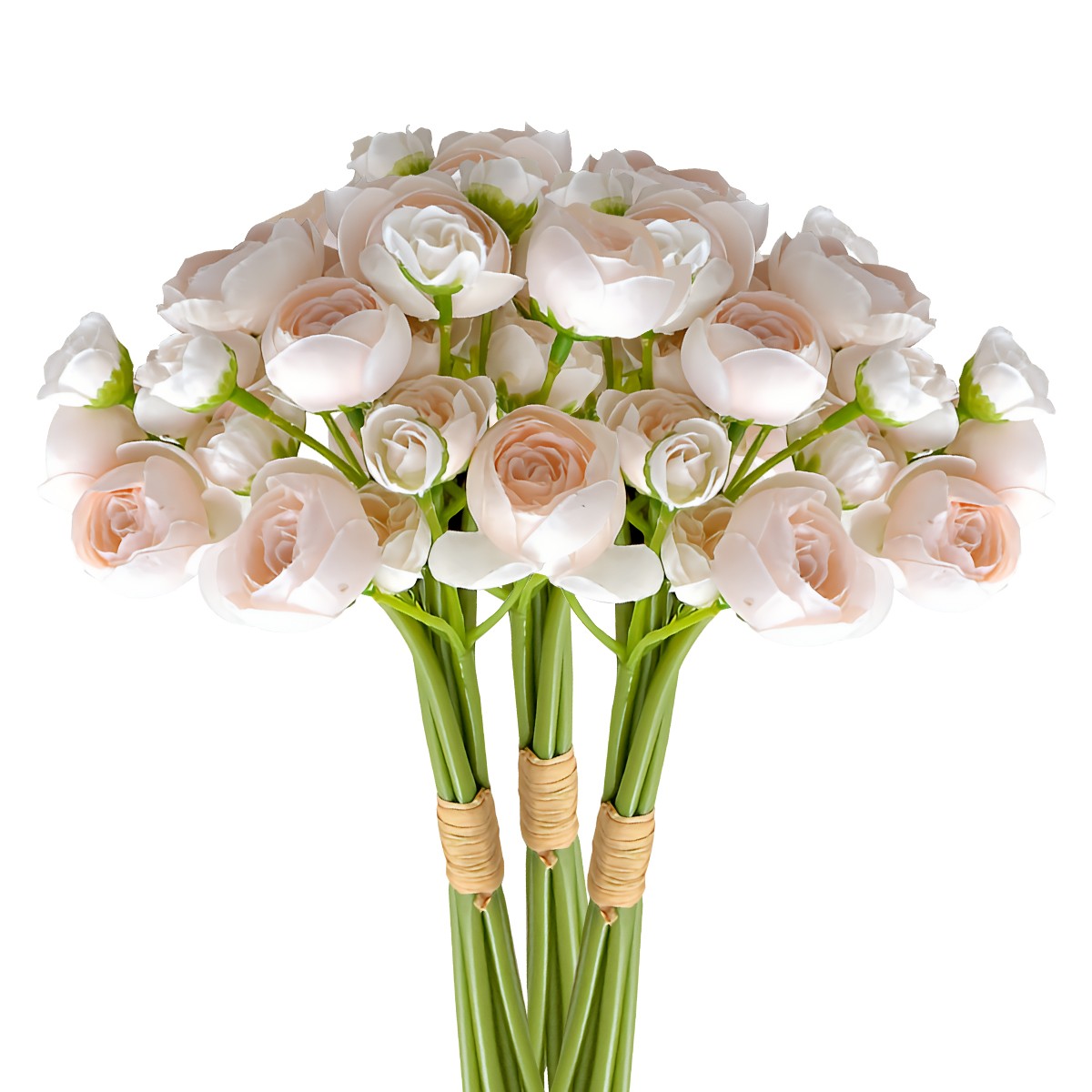 18Pcs Artificial Silk Rose Flowers Ranunculus Bouquet Fake Peony Party Wedding
