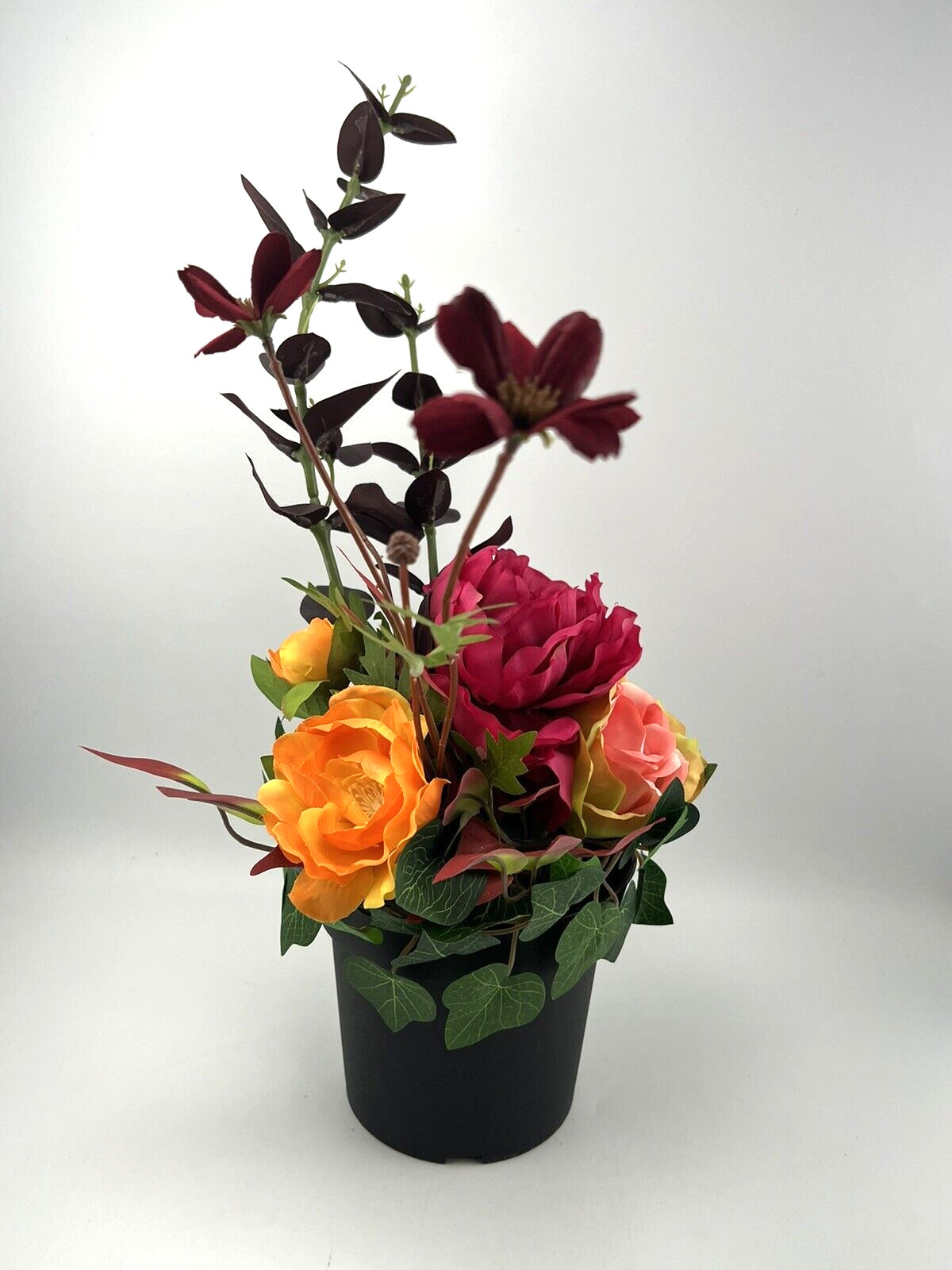 NEW IKEA Fejka Artificial Potted Plant Indoor/Outdoor Arrangement Dark Red 20″