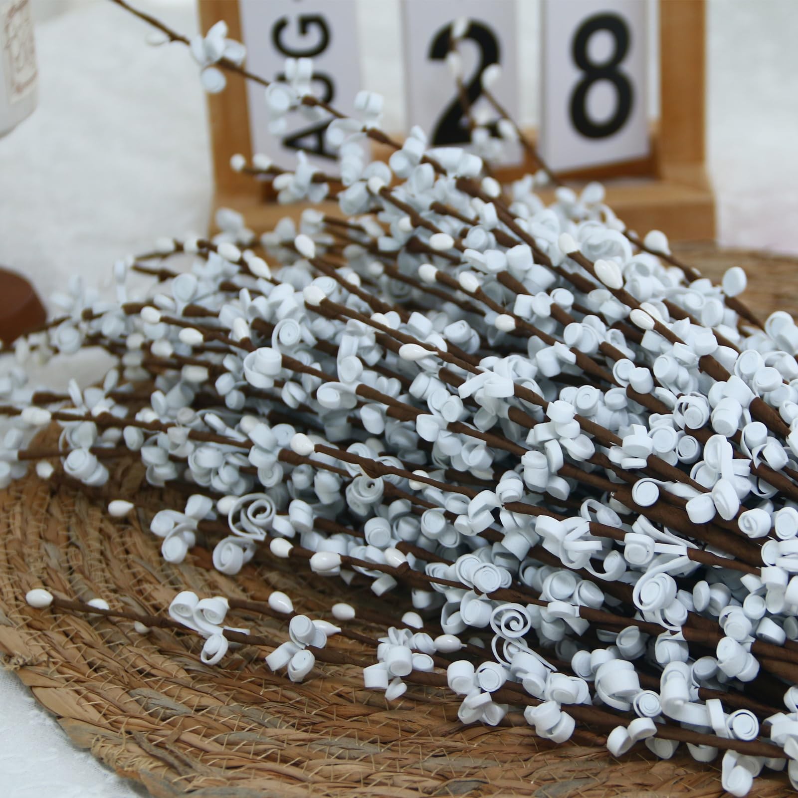 5Pcs Long Stem Jasmine Flowers Artificial, 29.5″/75cm Tall Fake White Flower …