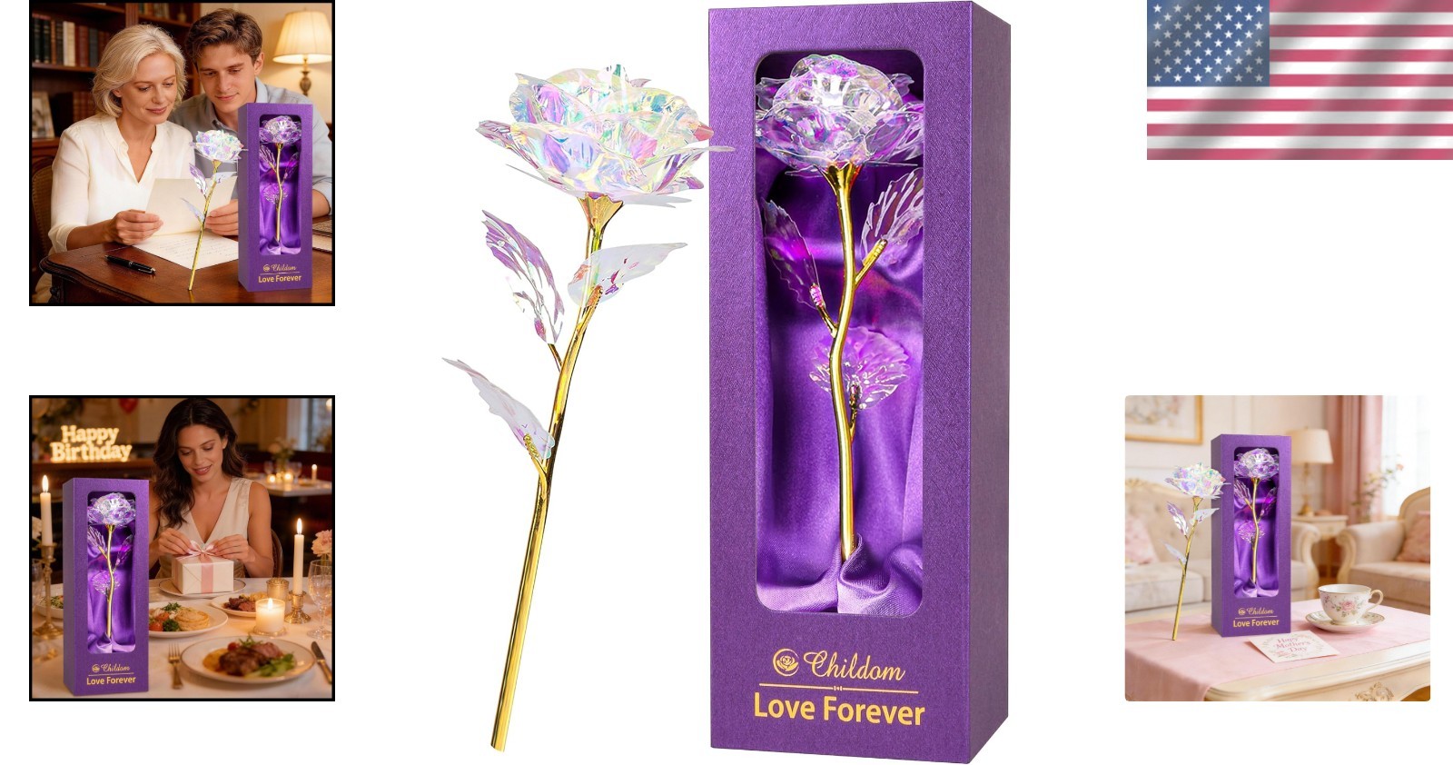 Vibrant Artificial Rainbow Rose – Thoughtful Gifts for Mom and All Occasions