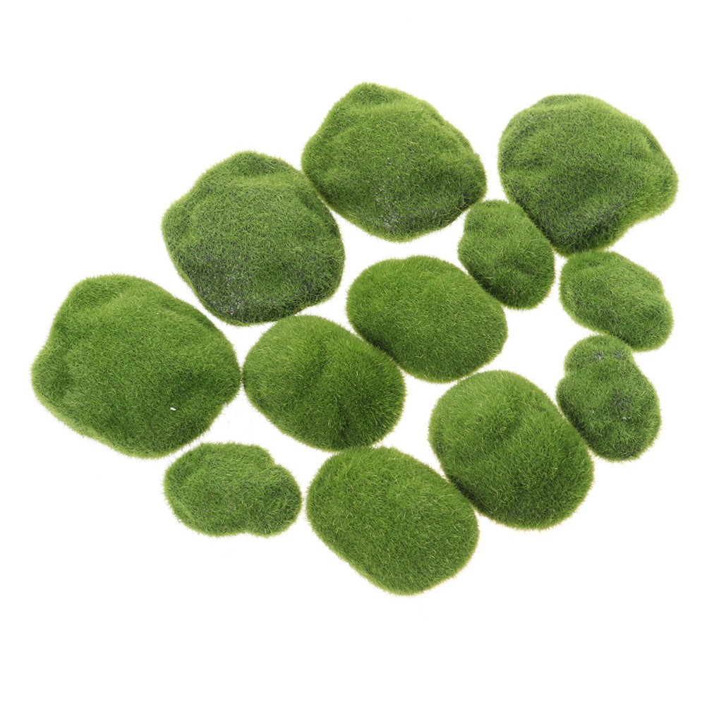 Green Simulation Moss Rocks Fake Plants for Class Projects and Event Decorations