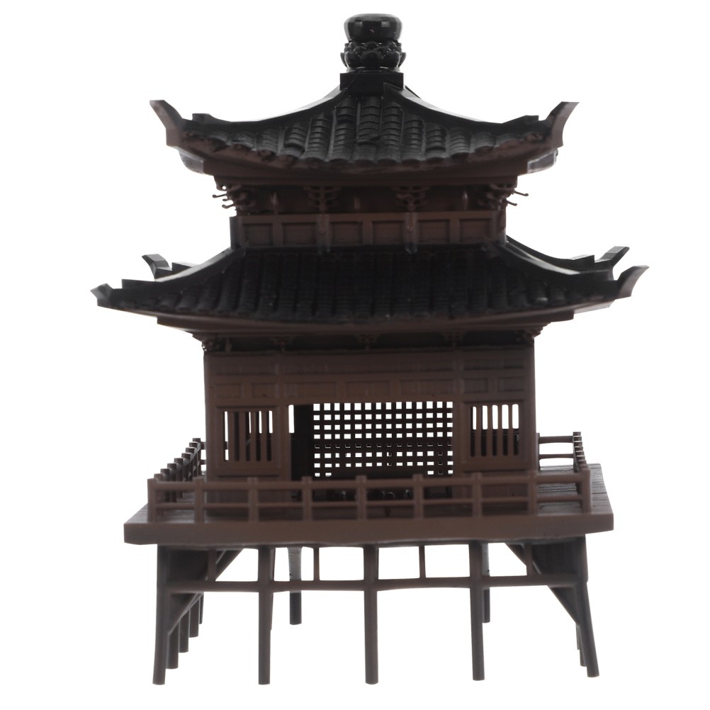 Garden Decorations Bonsai Pavilion Miniature Asian Ancient Figurine