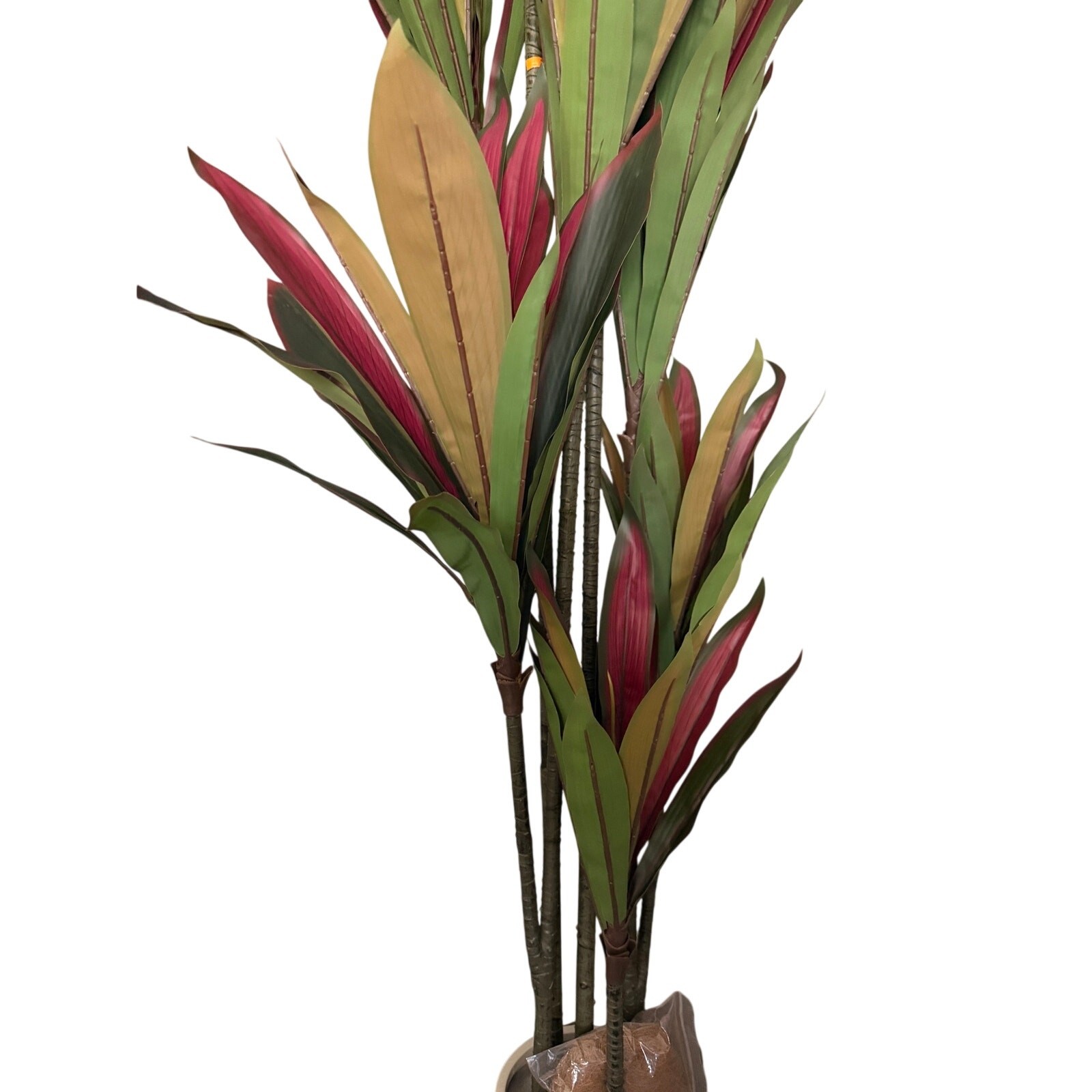 6FT Artificial Dracaena Tree 132 Leaves White Planter Faux Indoor Tropical Decor