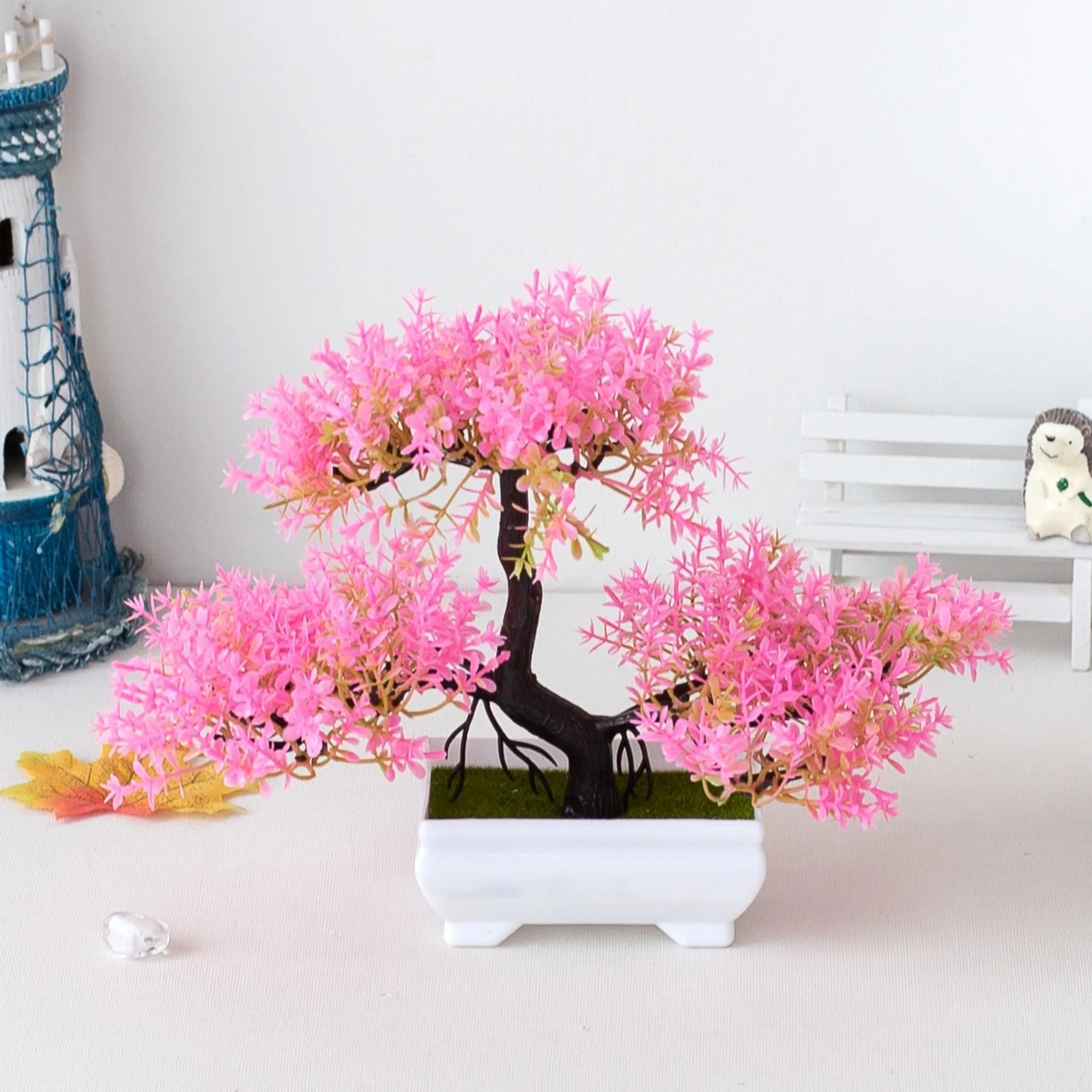 Mini Artificial Bonsai Plant Decorative Potted Tree Indoor Ornament
