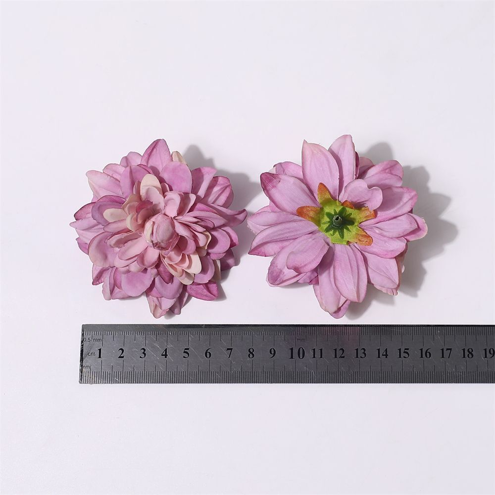 Dahlia Silk Artificial Wreath Flowers Wedding Home Decorate Fake Head Flower 5pc