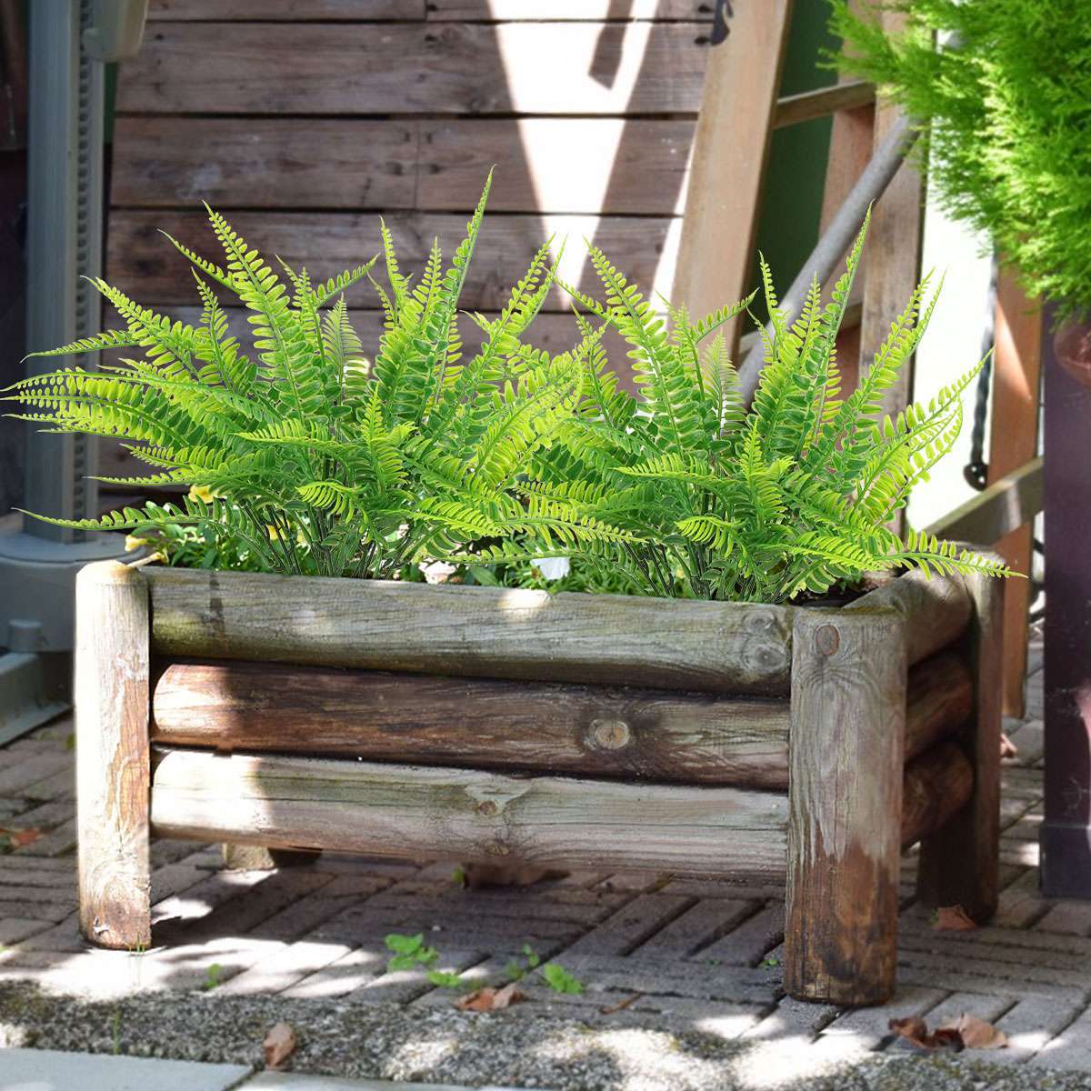 2~8PCS Artificial Fake Boston Fern Plants Bushes Ferns Indoor Outdoor Home Decor