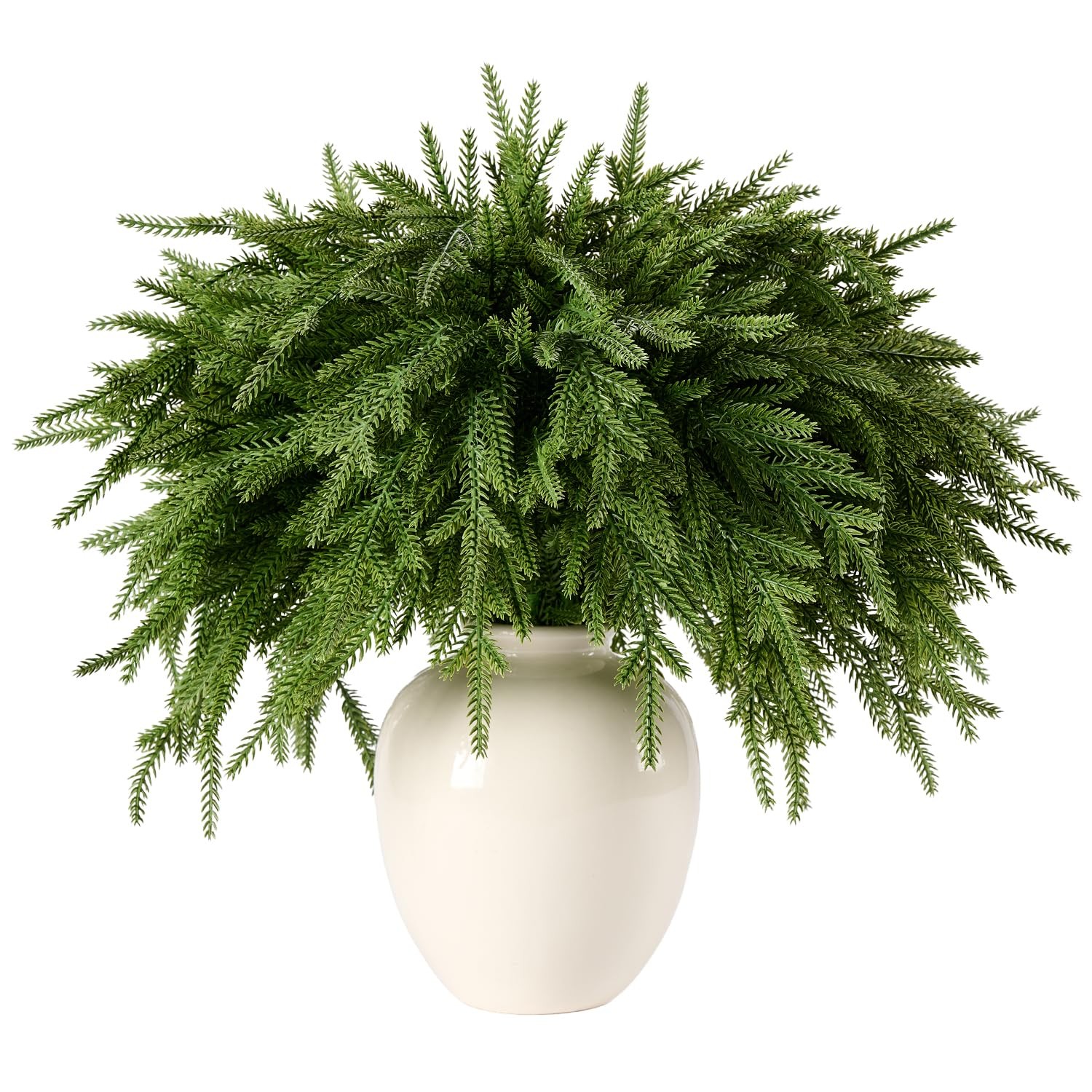 12Pcs 18” Norfolk Pine Stems Realistic, Lifelike Christmas Greenery Pine Bra…