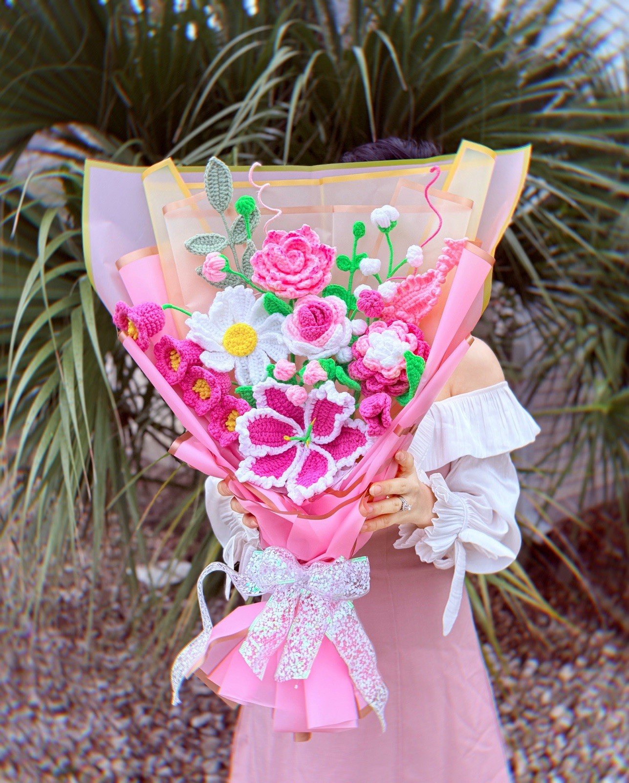 🌸 The Everlasting Pink Dream Crochet Bouquet! 💖