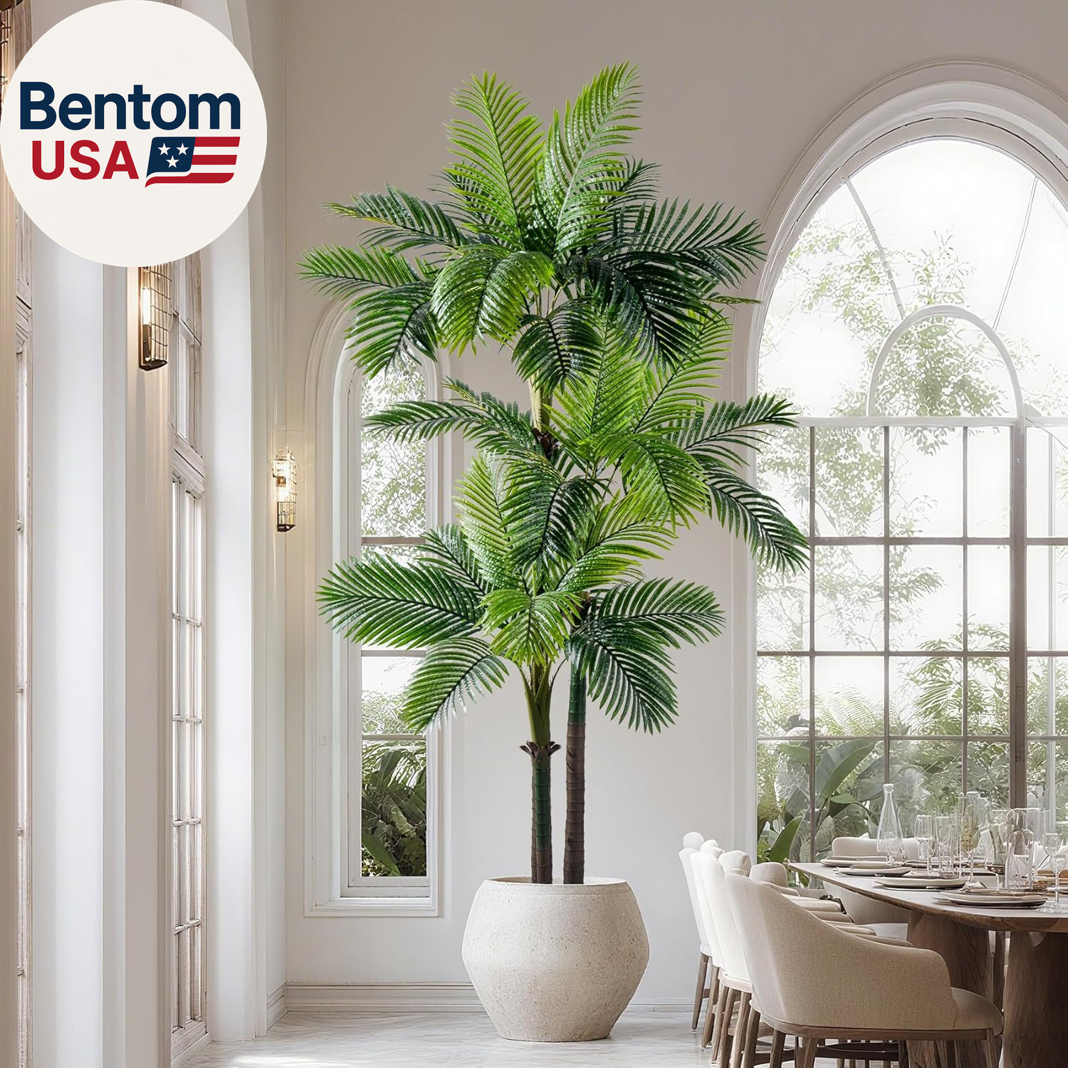 9.1FT Artificial Phoenix Palm Tree Artificial Plants Indoor Outdoor Large Faux C