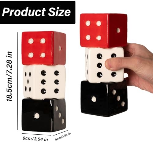 Funky Dice Vase – Unique Ceramic Home Decor for Red, White and Black Dice Vase