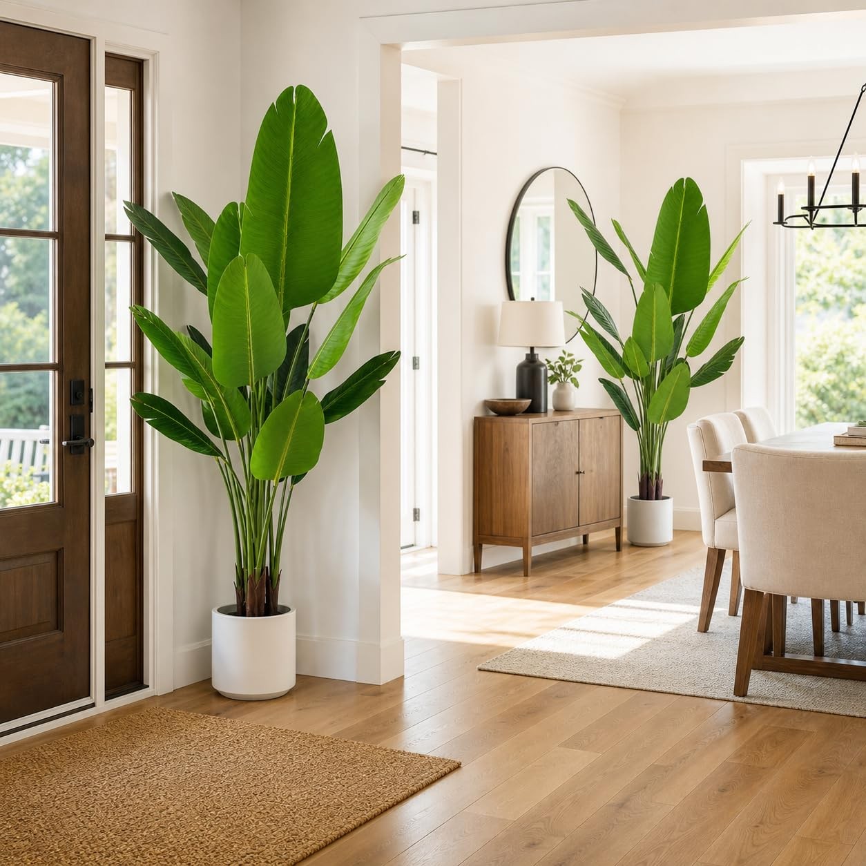 Artificial Bird of Paradise Plant 5.2ft, Faux Banana Leaf Tropical Trees with…
