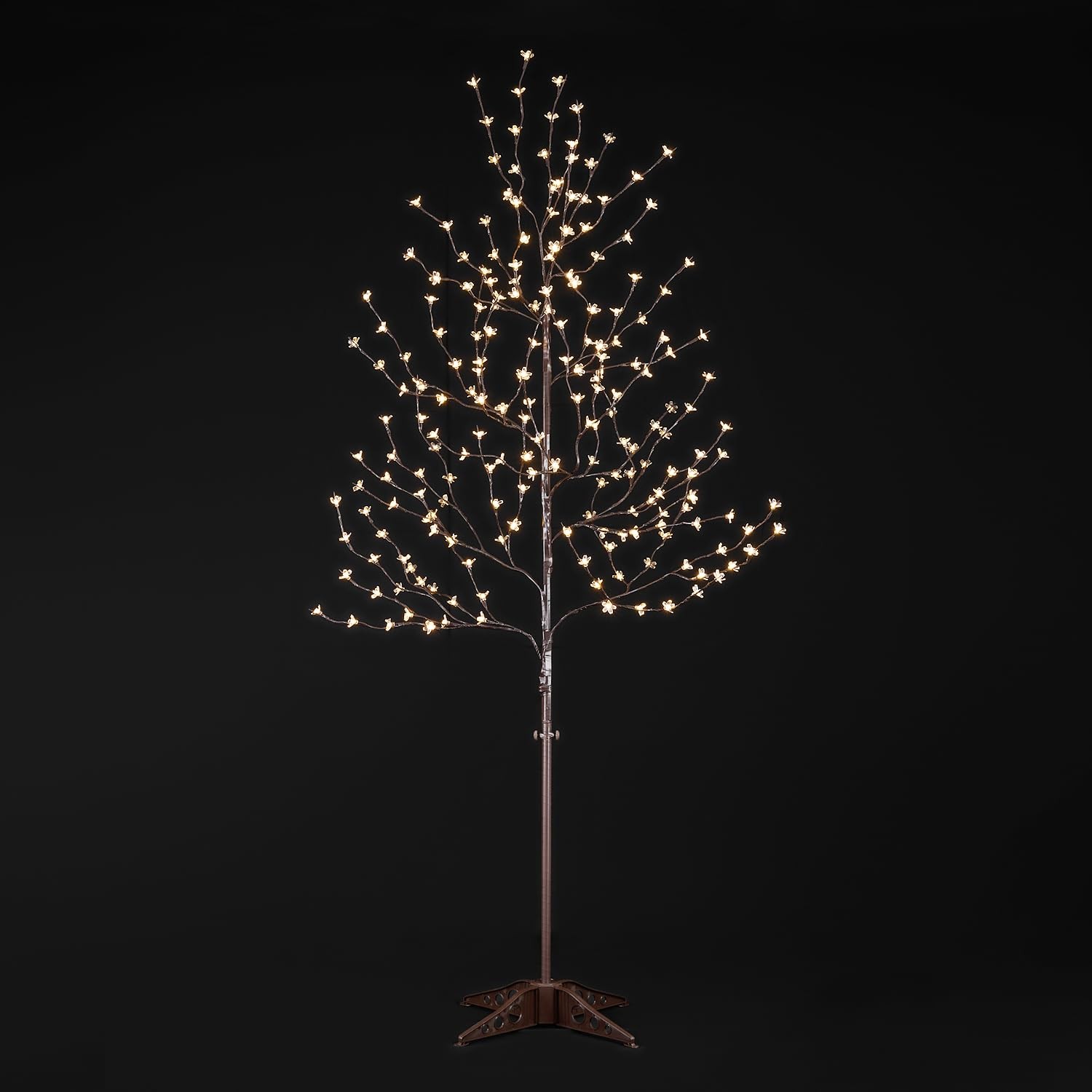 LIGHTSHARE 6.5 feet 208L LED Lighted Cherry Blossom Tree, Warm White, Decorate H