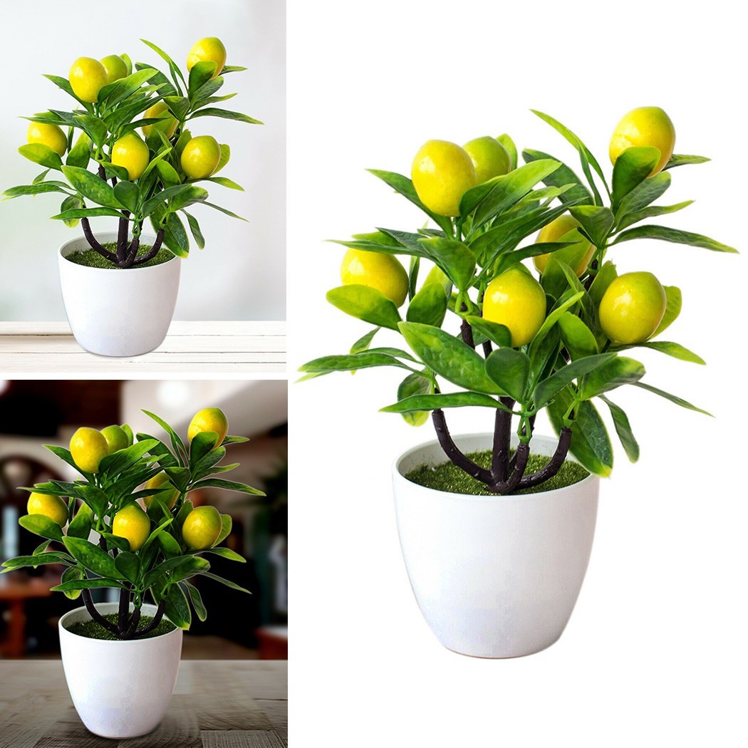 Artificial Lemon Tree Artificial Potted Flowers False Plant Diameter 18cm