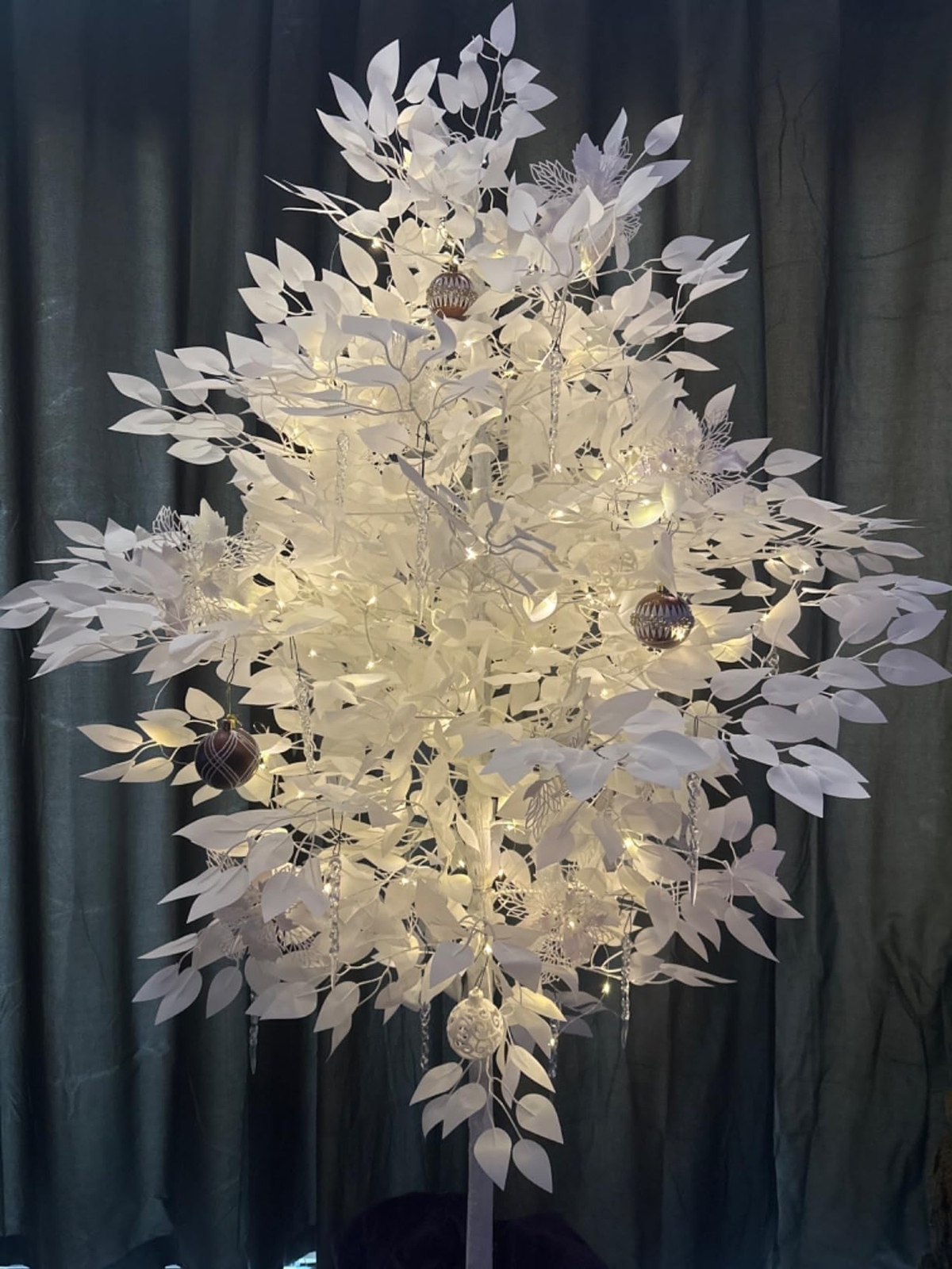 7ft Ficus Trees Artificial, Large White Fake Tree Faux Plant for Home Indoor …